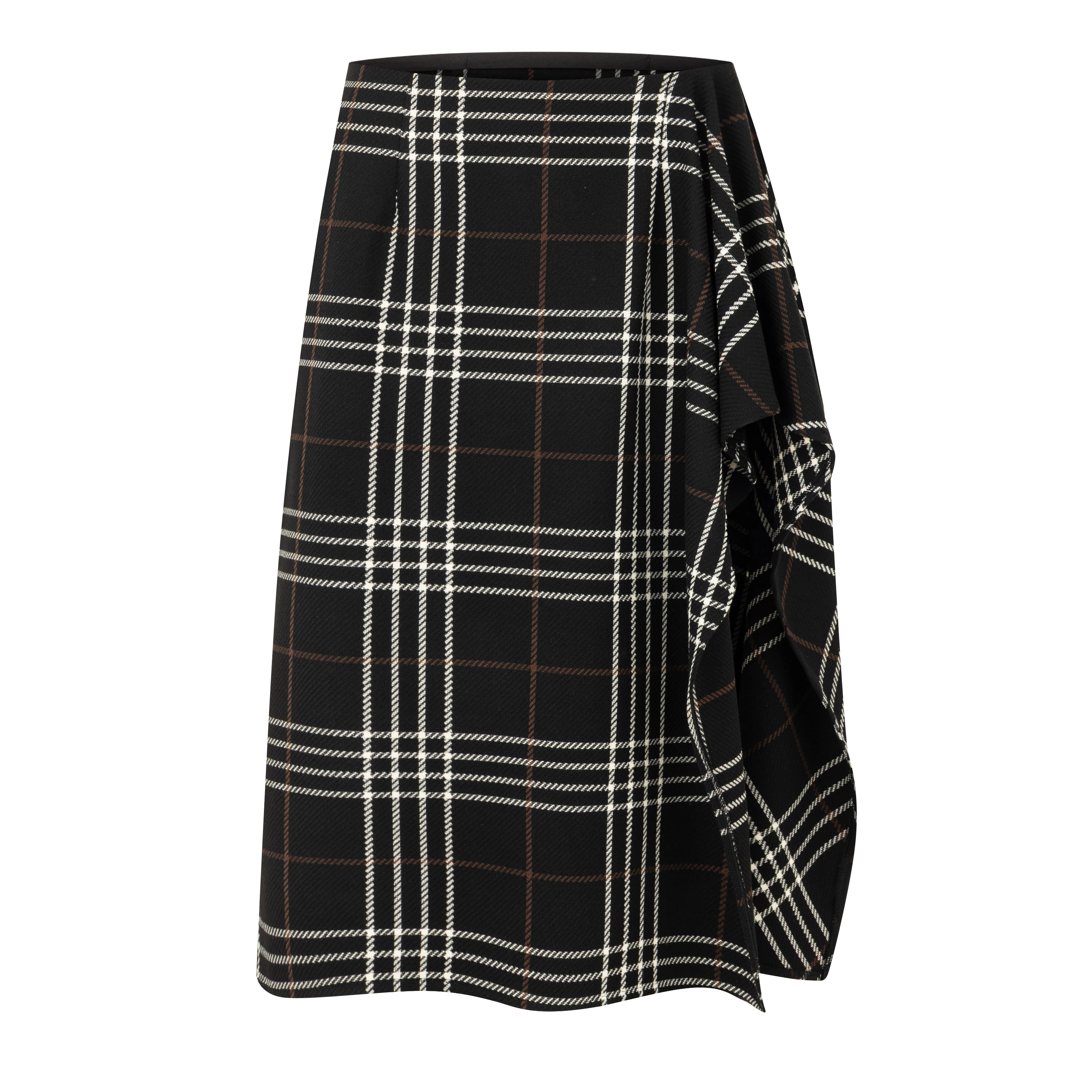 Volanlı Etek, Siyah Ekose