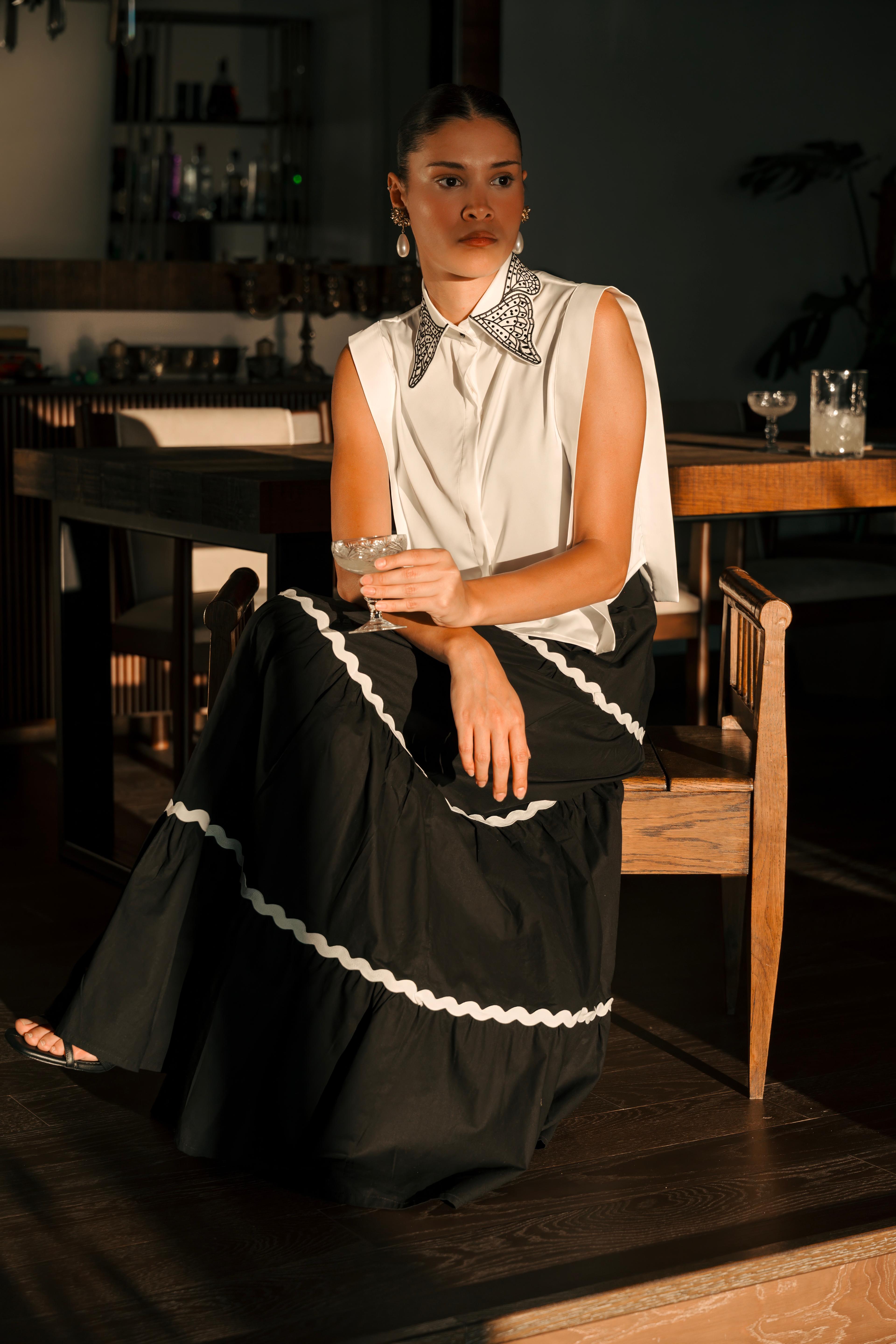 Kalliope Sleeveless Shirt in Silk