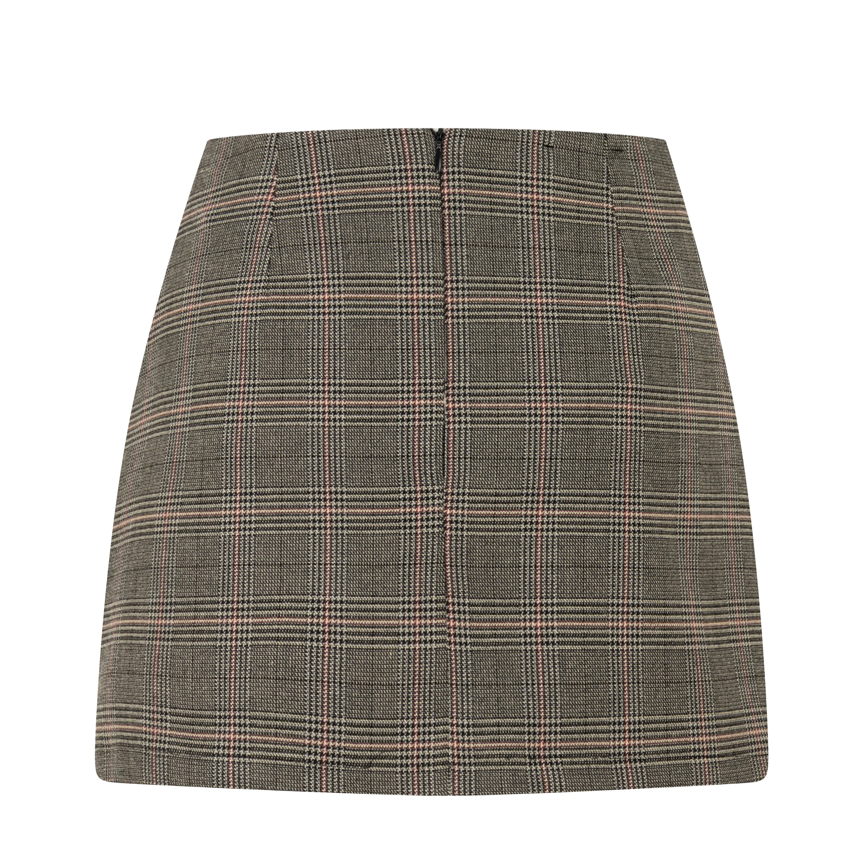 Mini Etek, Gri Ekose