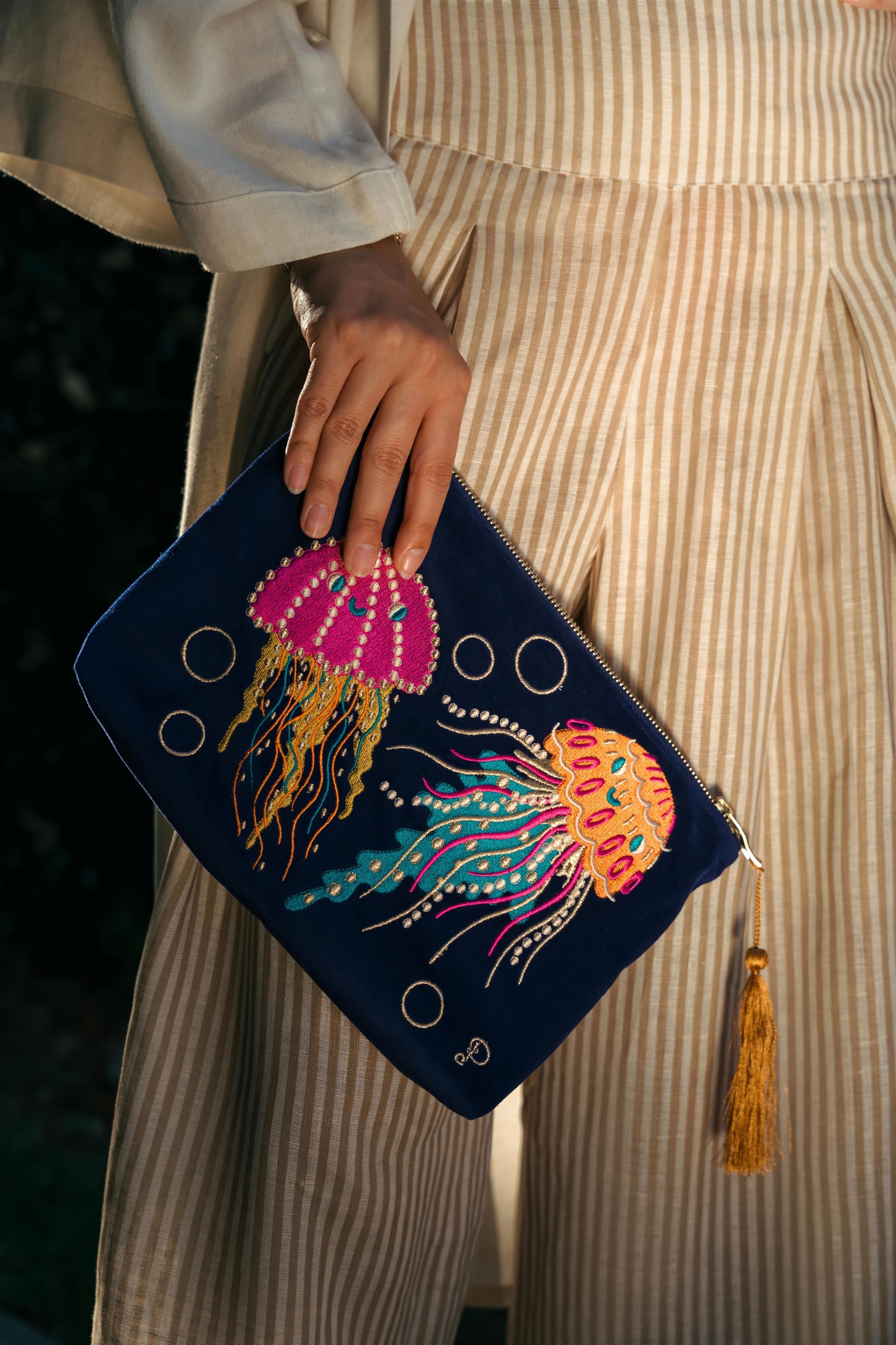 Oblong Pouch in Velvet