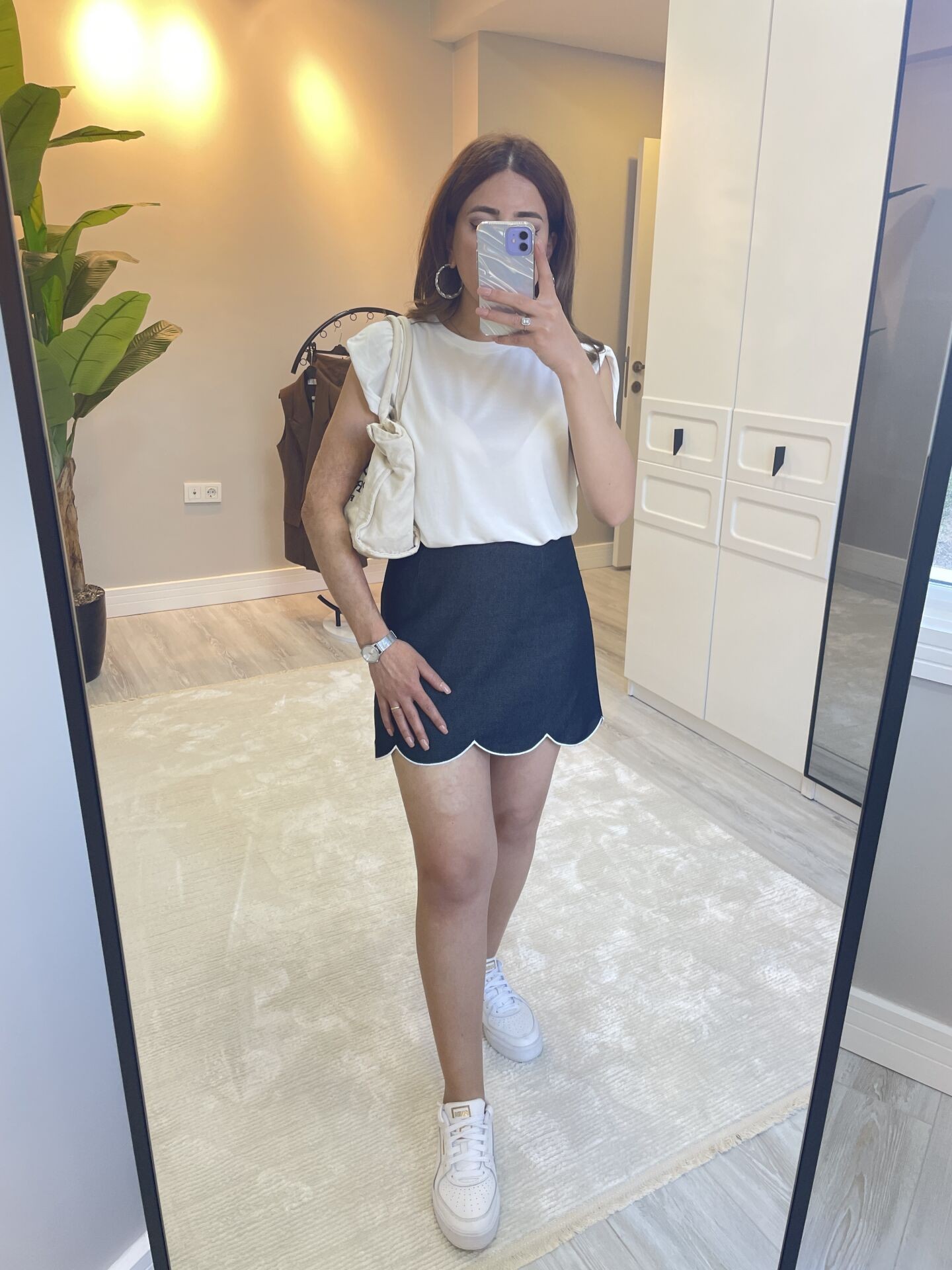 Oysho Omuz Detaylı Basic T-shirt - Beyaz