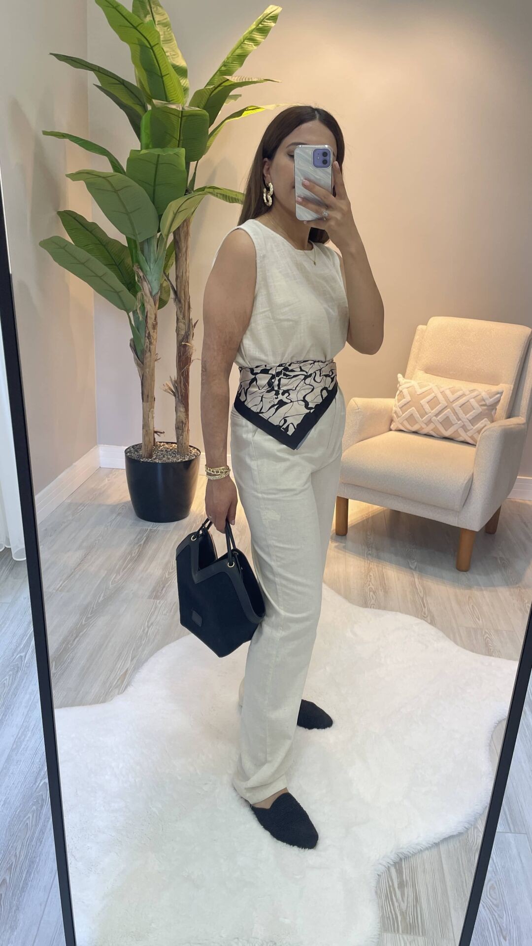 Linen Touch Kadın Yazlık Keten Kolsuz Bluz - Krem