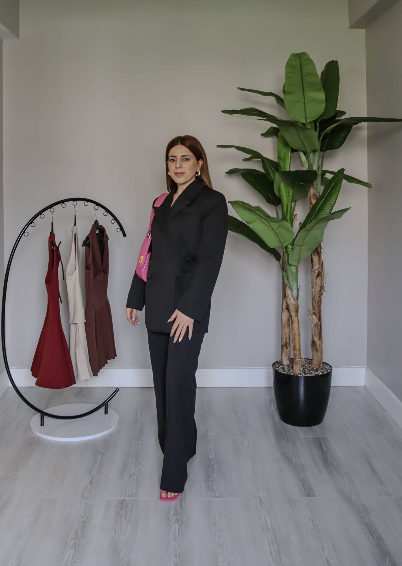 Siyah Marka Model Yandan Bağlamalı Blazer Ceket Pantolon Takım