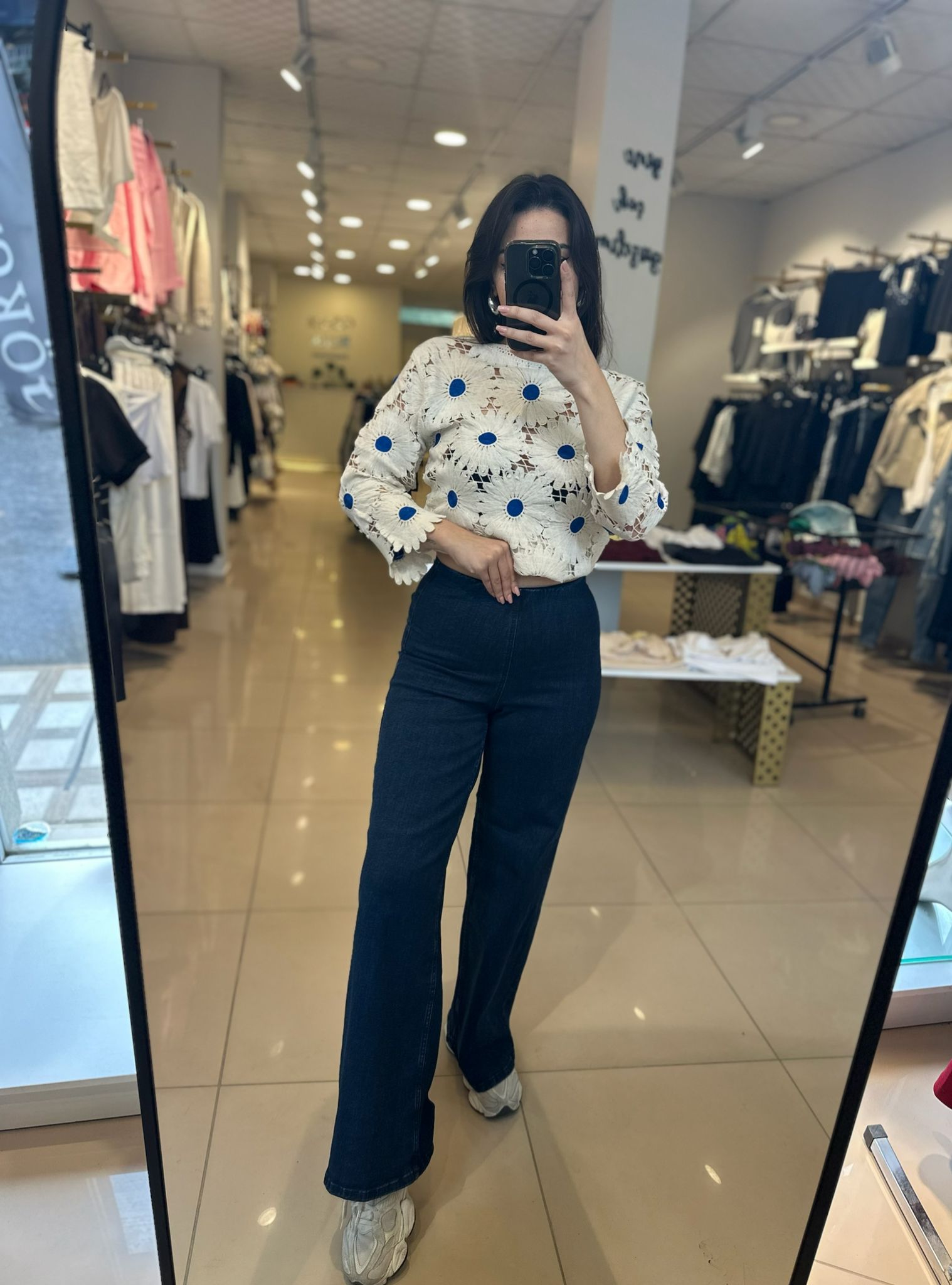 Beli Lastikli İspanyol Jean Pantolon