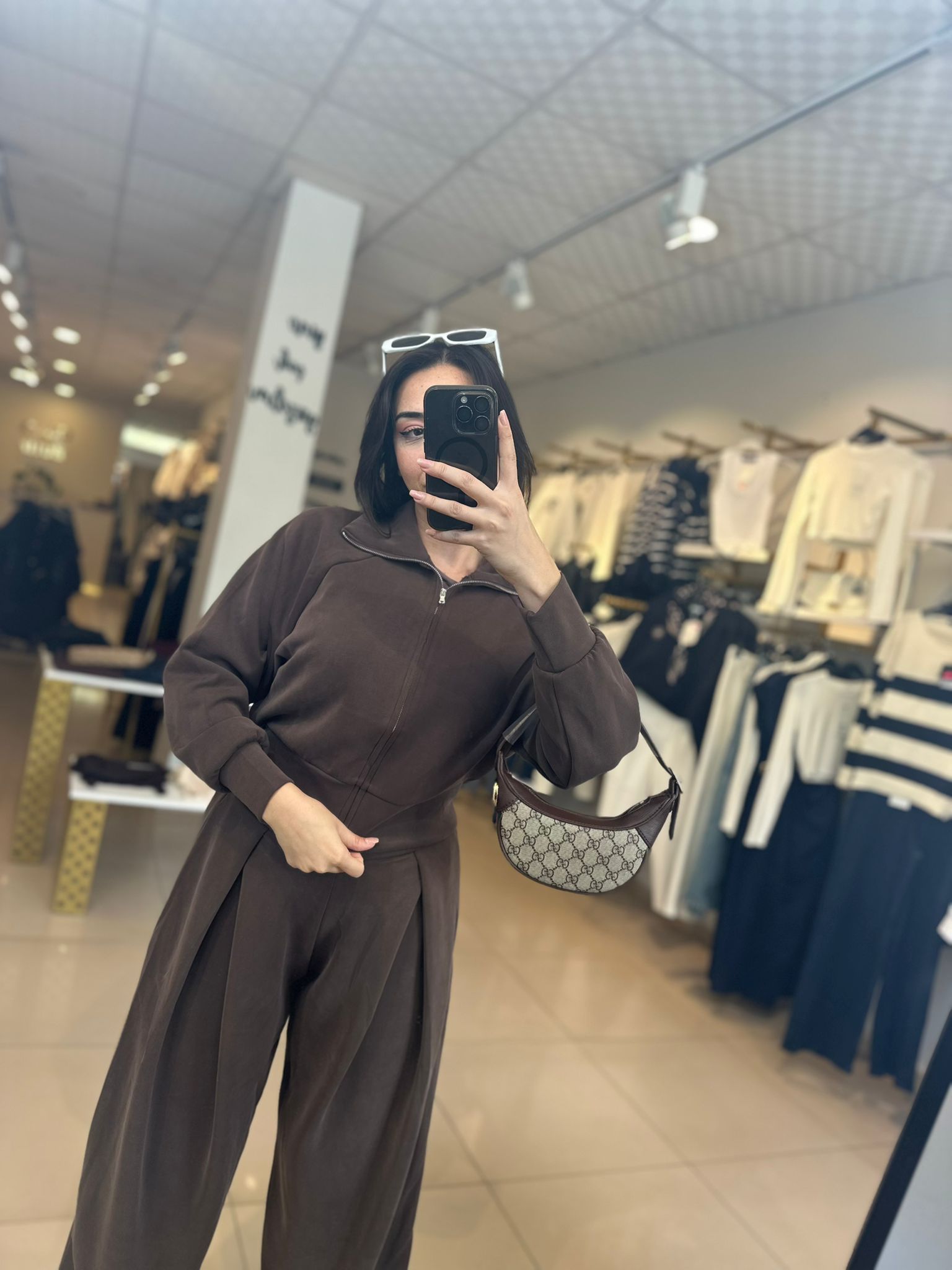 Modal Kumaş Kahverengi Şalvar Takım