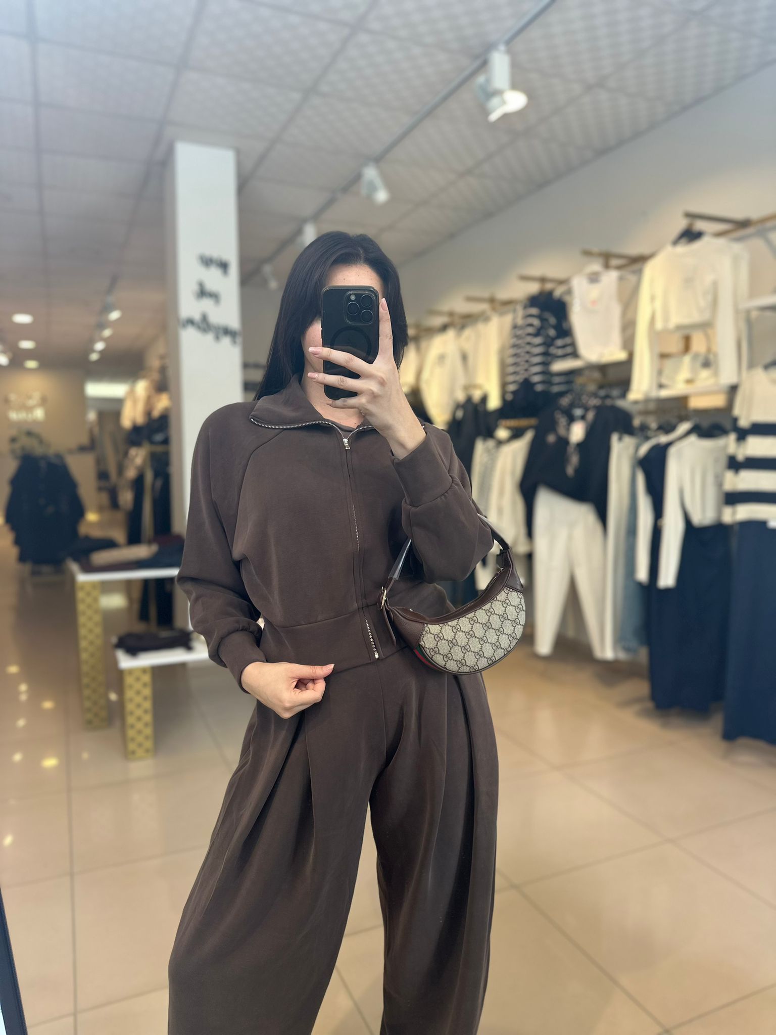 Modal Kumaş Kahverengi Şalvar Takım