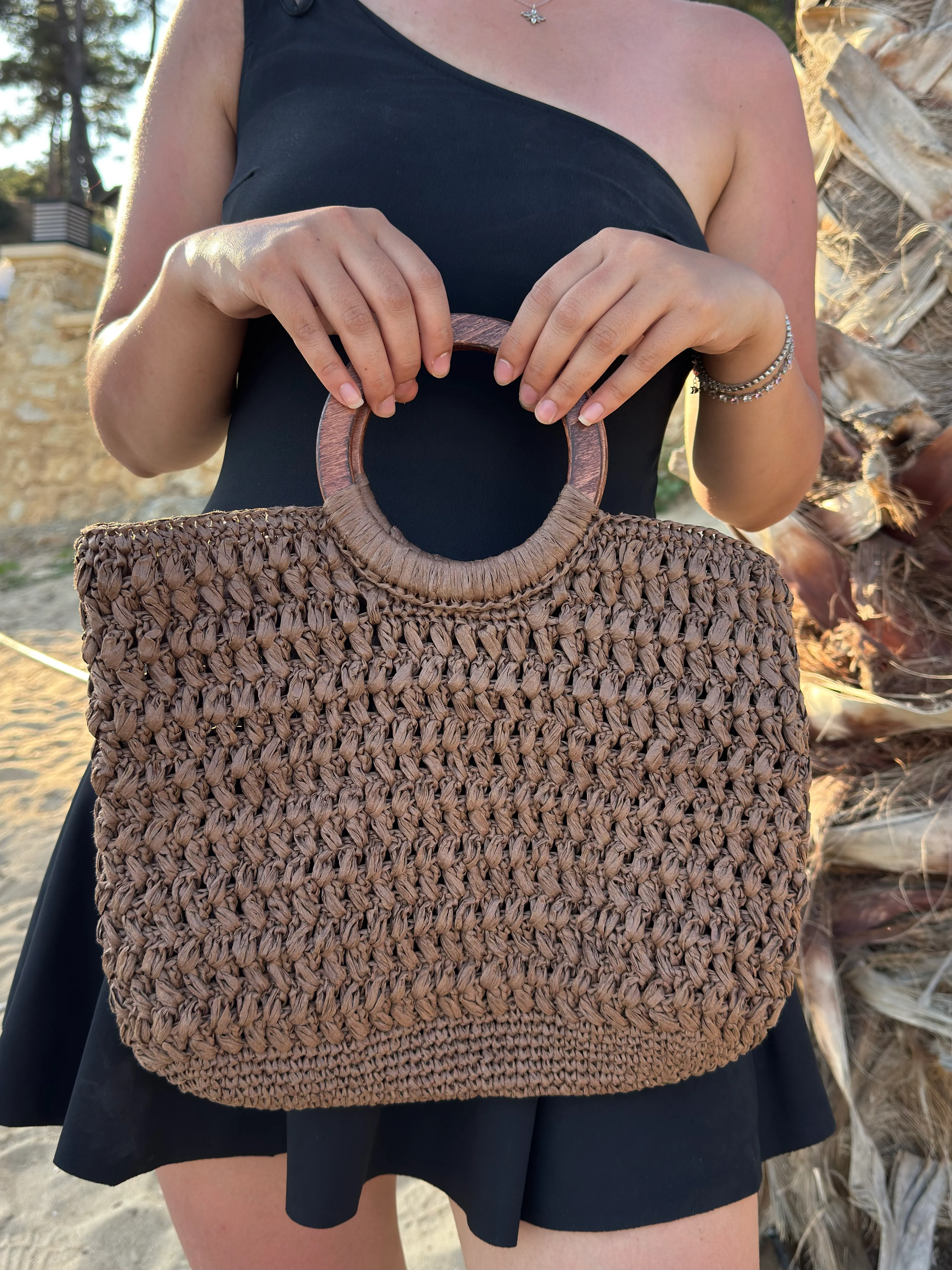  Kahverengi Hasır El Çantası