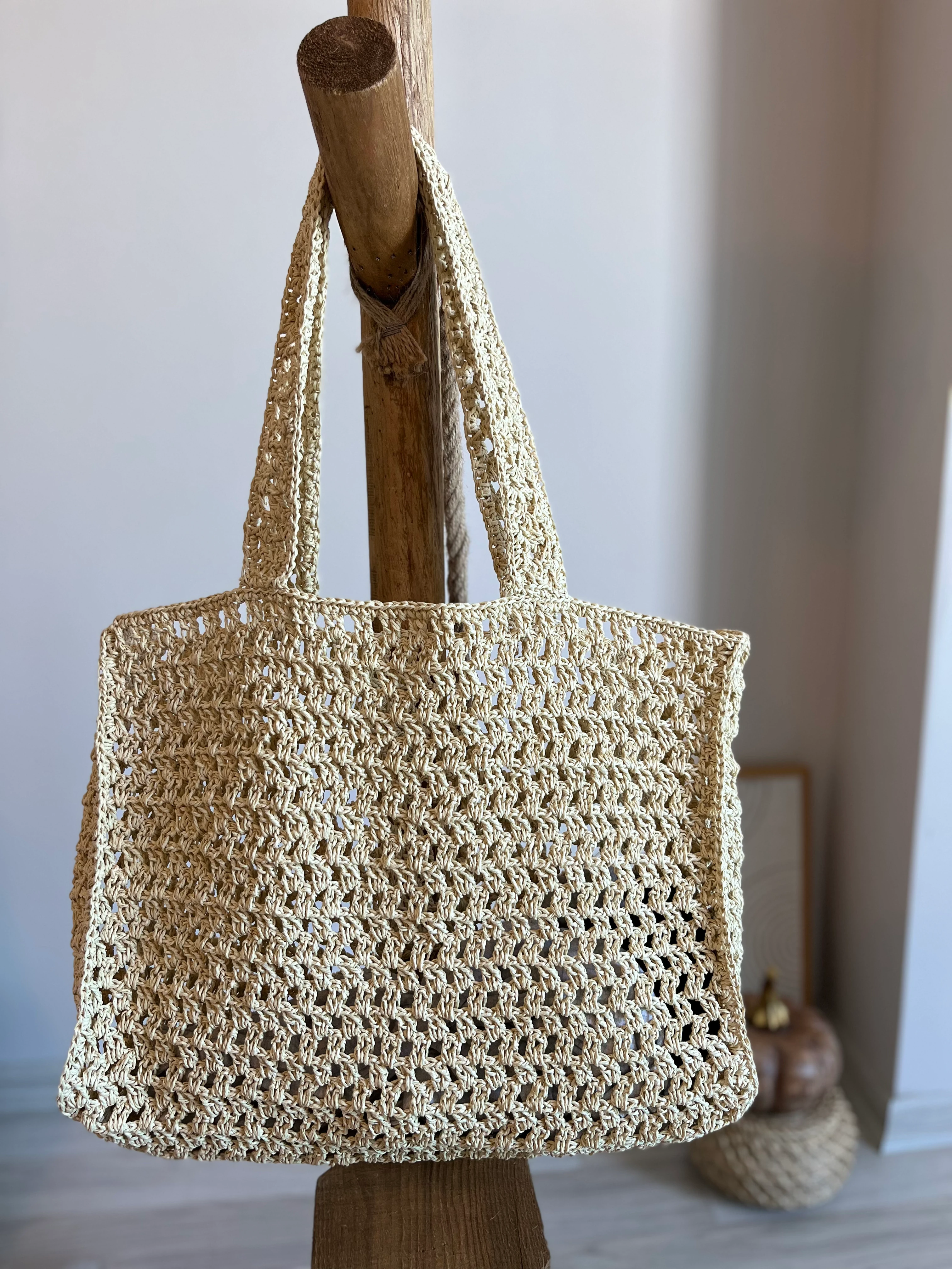 Hasır El Örmesi Çanta