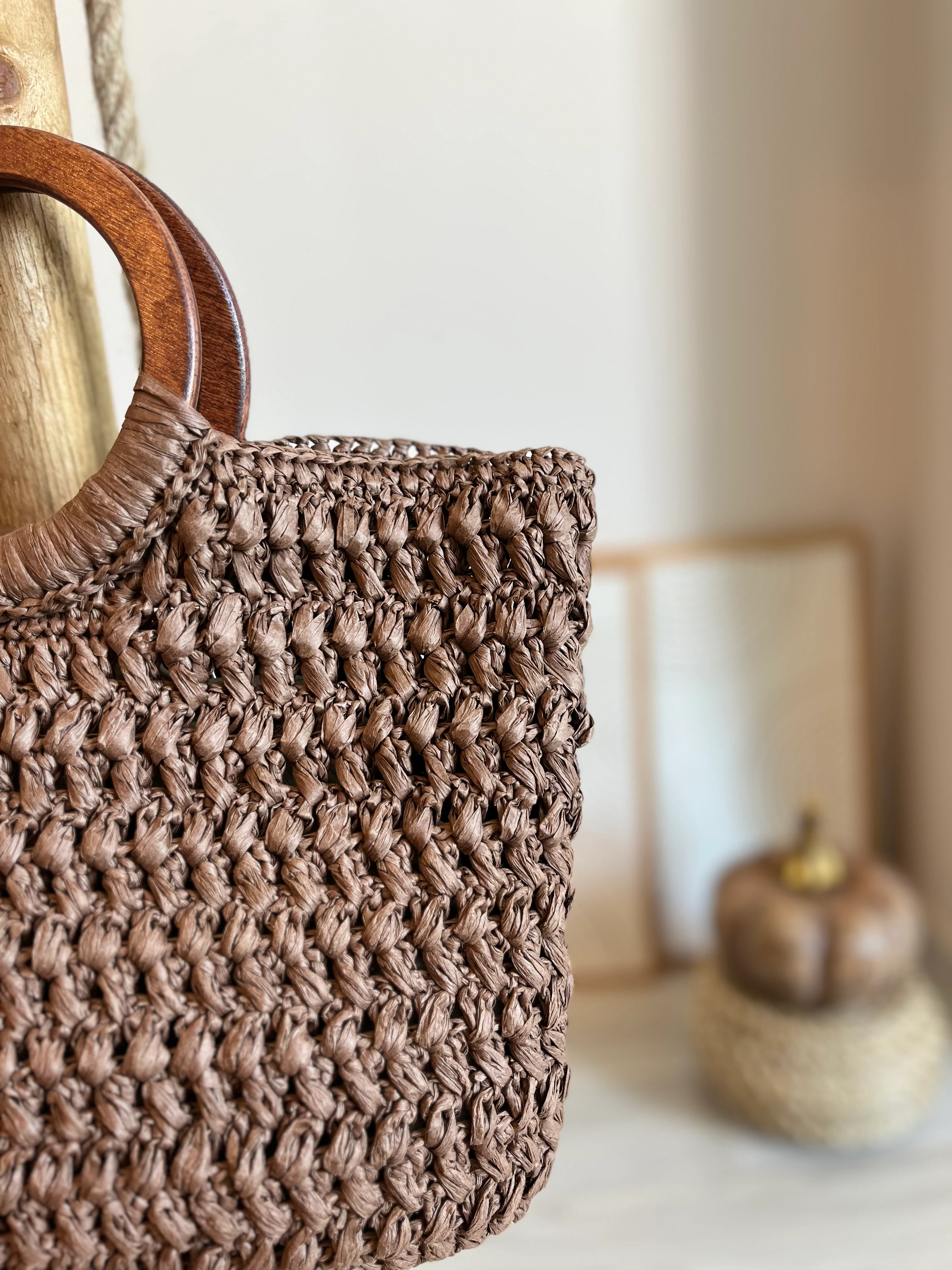  Kahverengi Hasır El Çantası