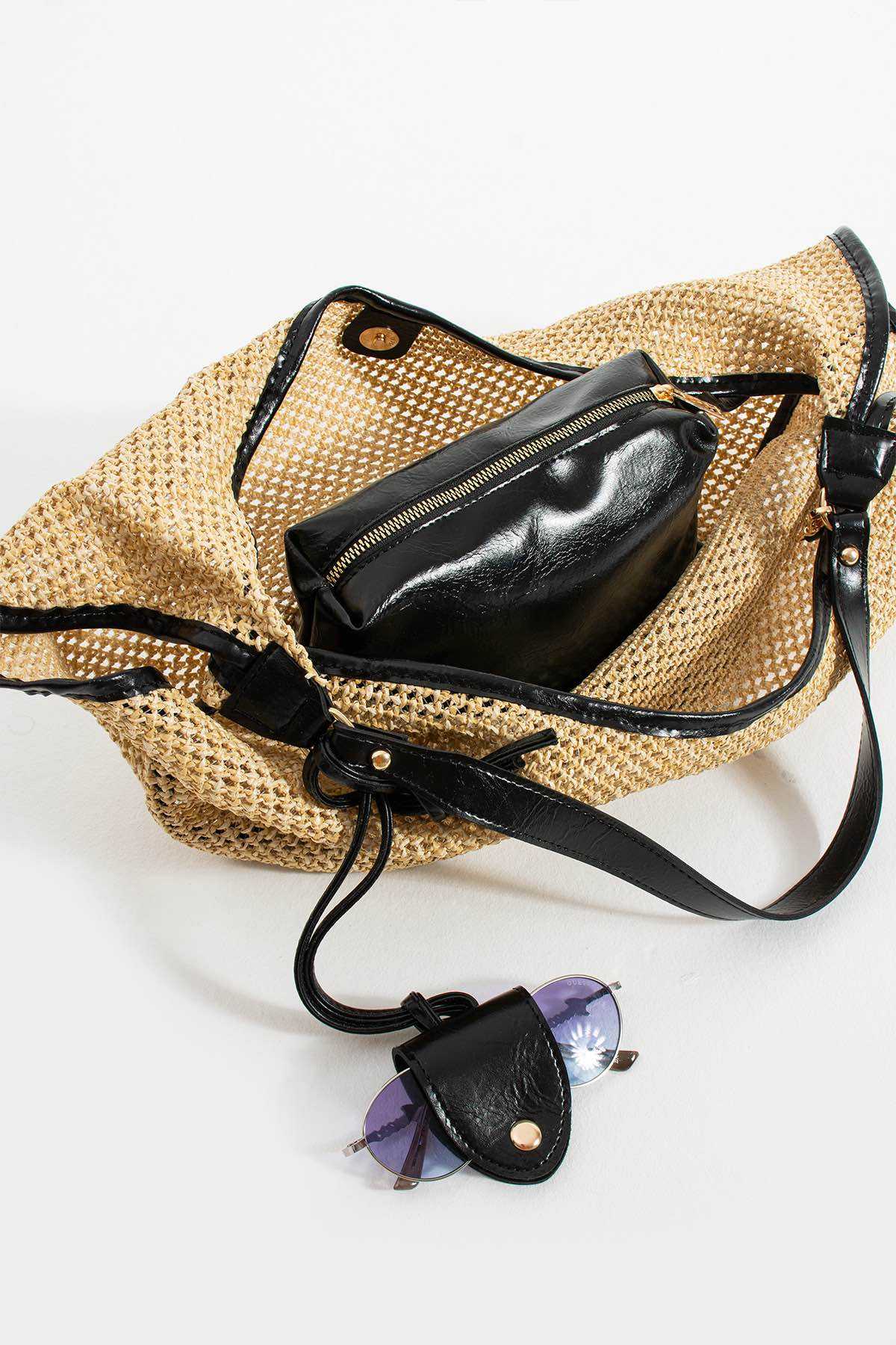 Boho Mesh Tote - Siyah