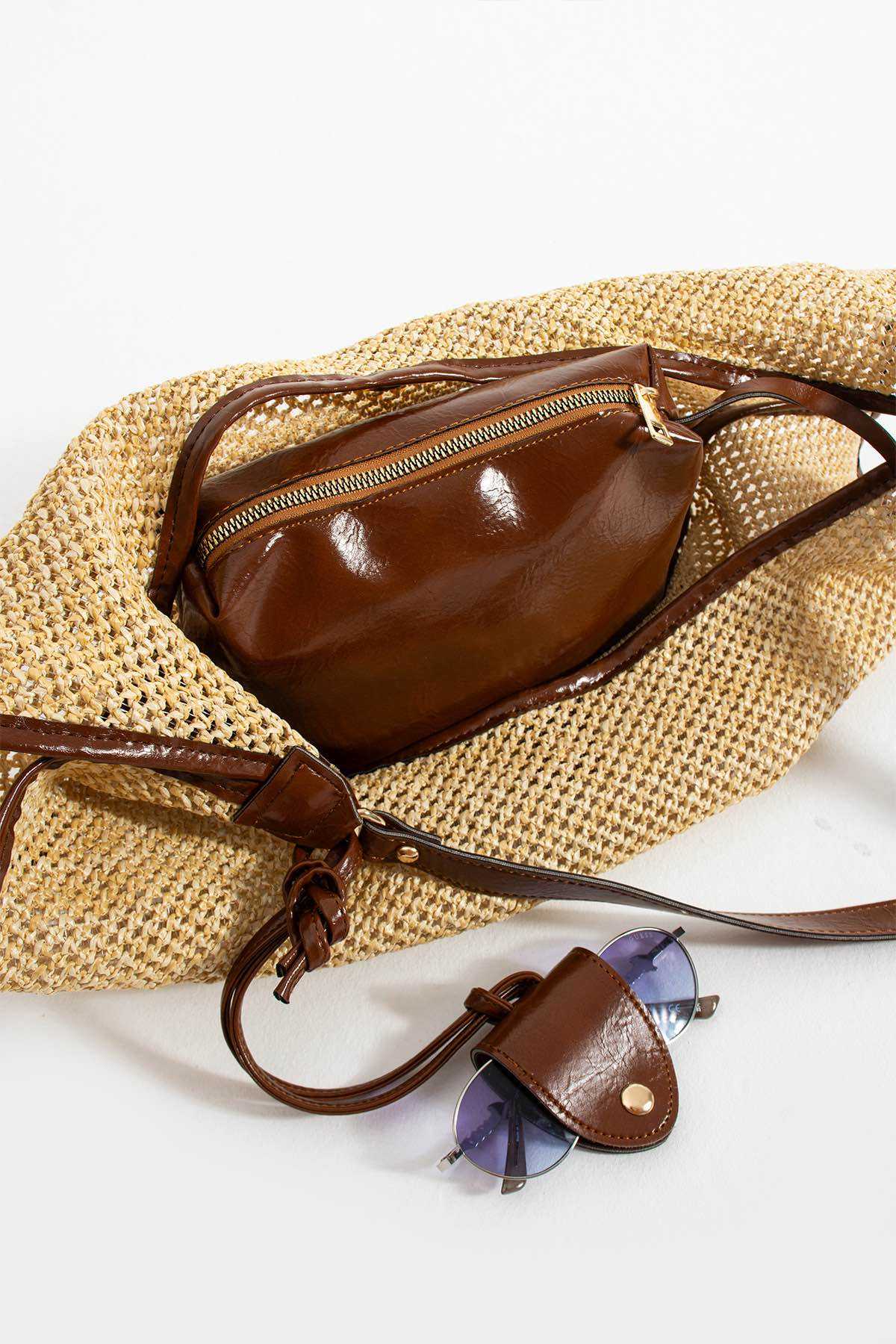 Boho Mesh Tote - Kahverengi