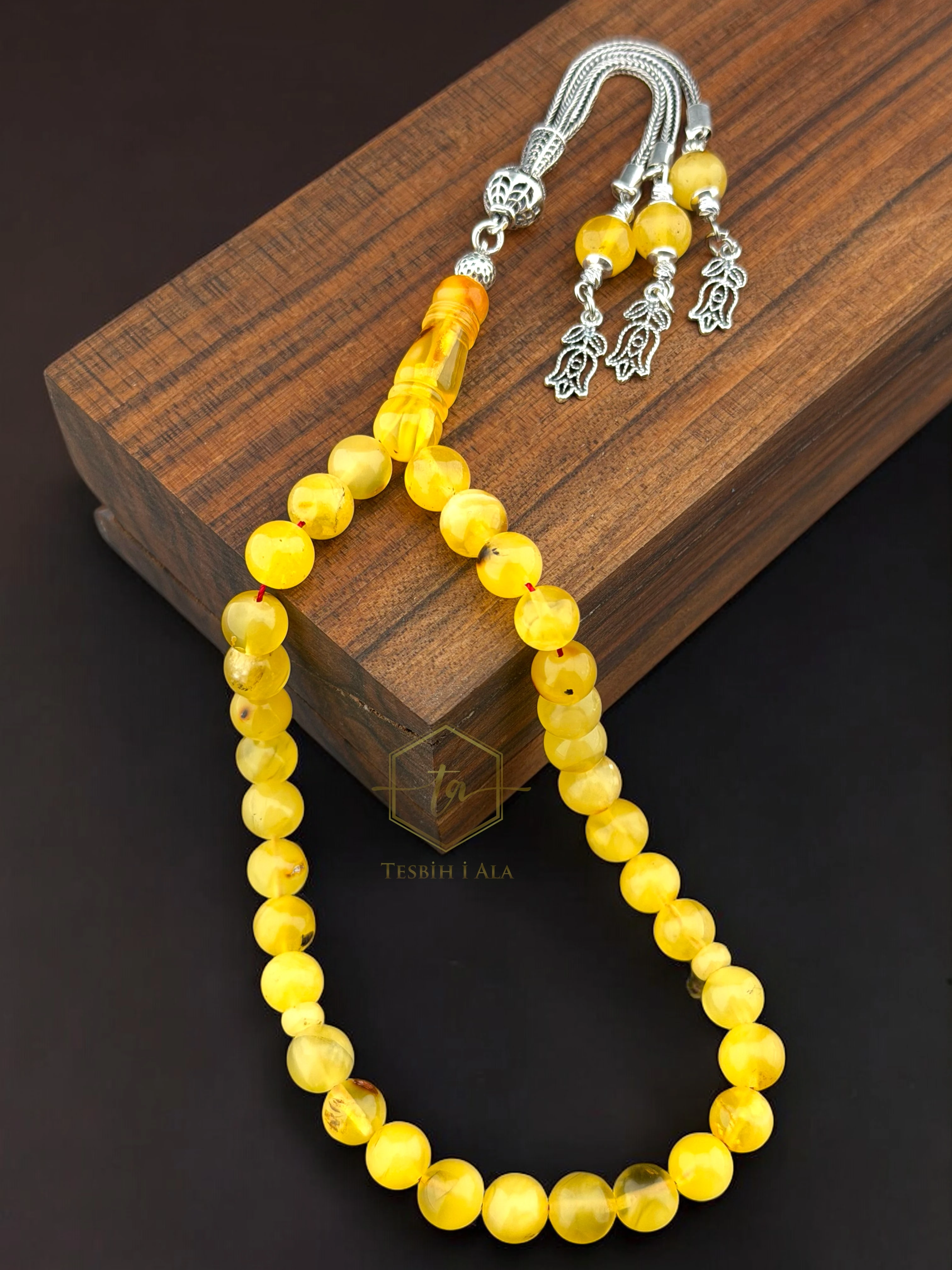 Natural Damla Kehribar Bilekboy Gümüş Püskül Tasarımlı + PREMİUM KUTU HEDİYE