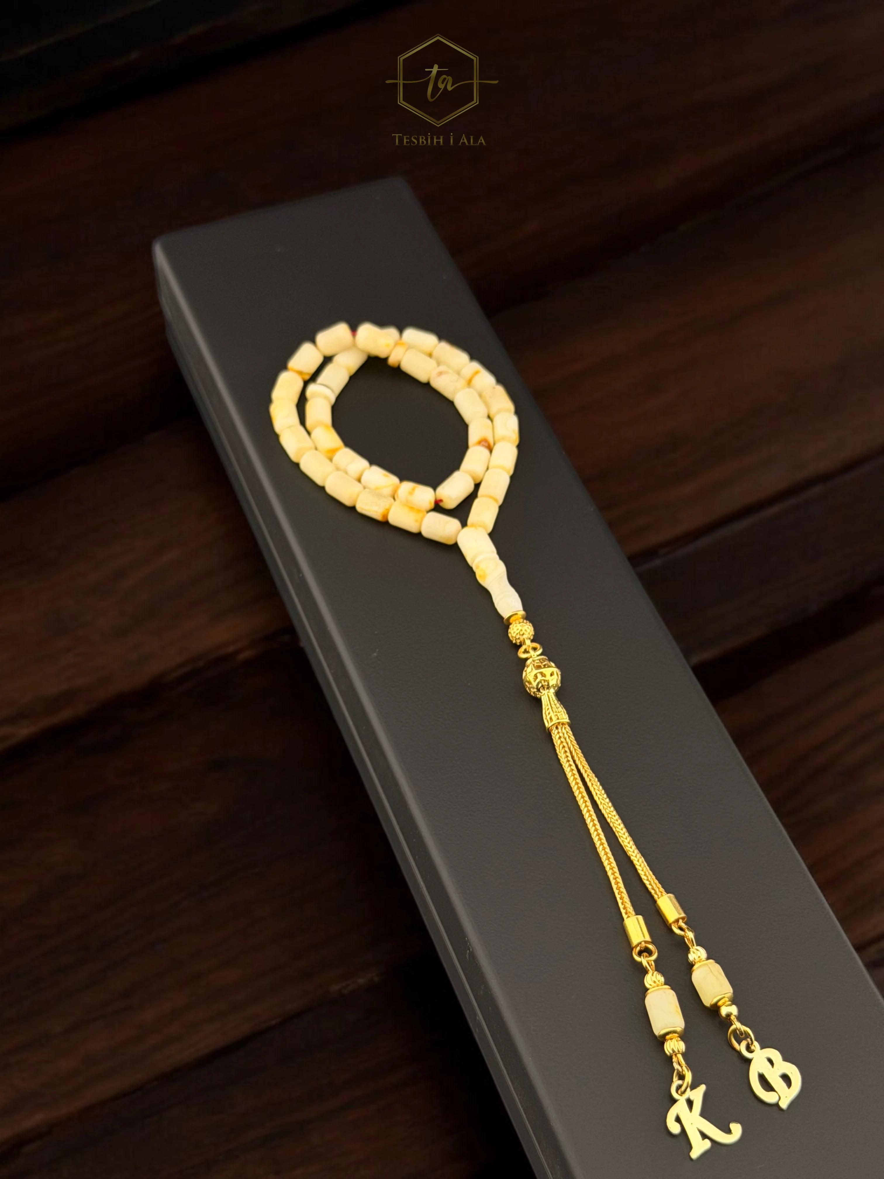 Doğal Damla Kehribar Bürokrat Boy Gümüş Püskül Tasarımlı 