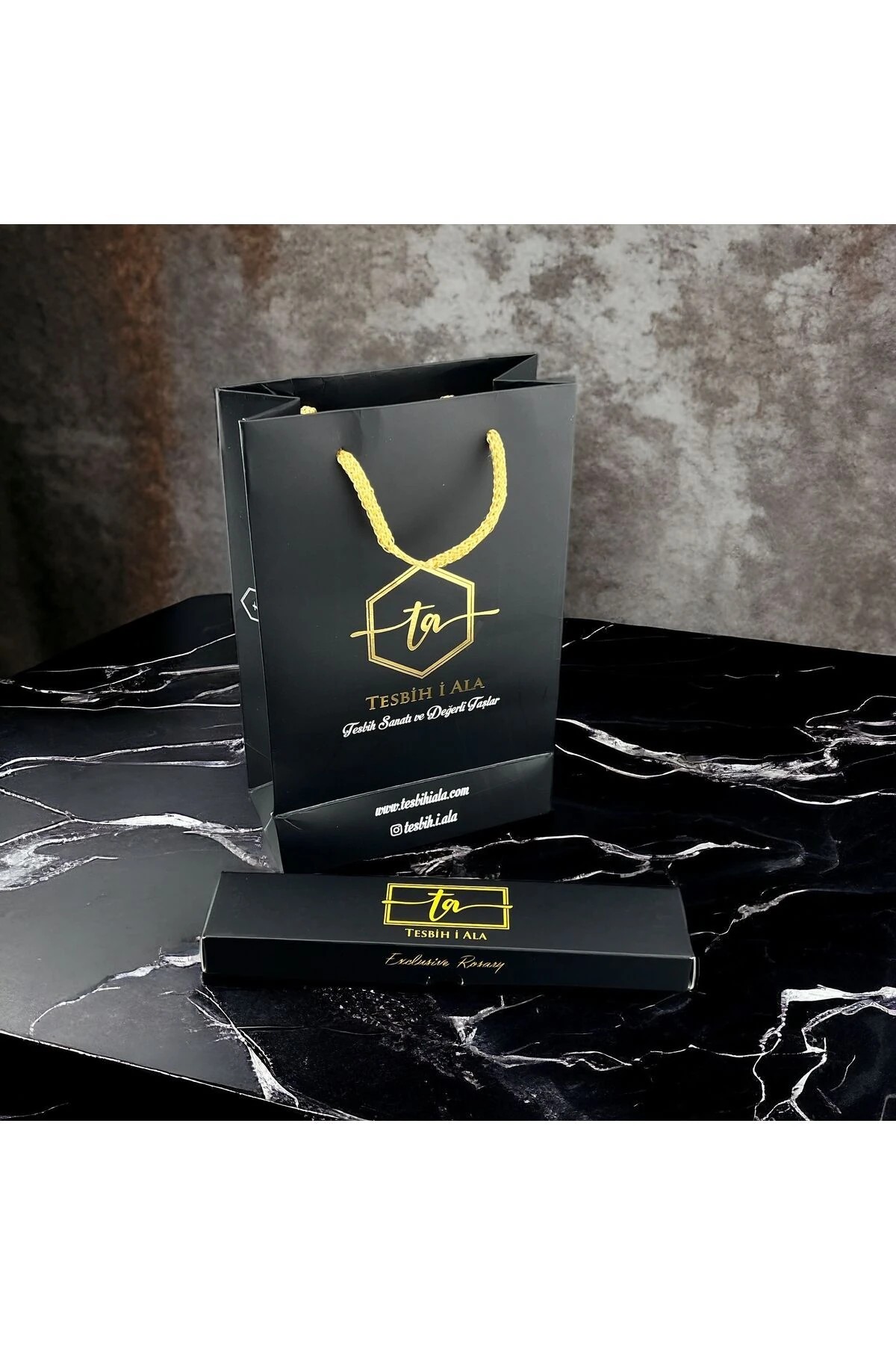 Gold Gümüş Yaprak Püskül Detay Siyah Şeffaf Ateş Kehribar