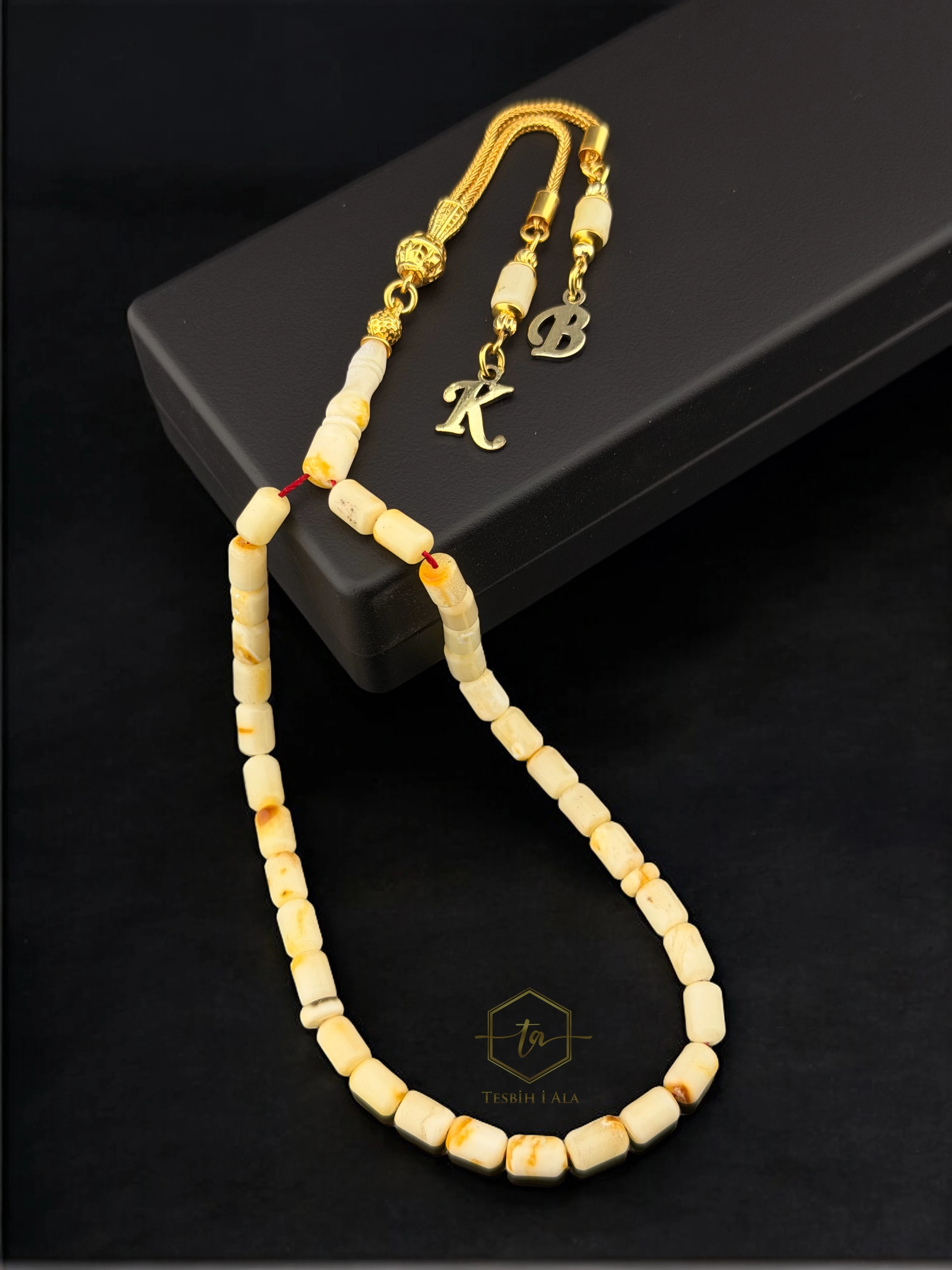 Doğal Damla Kehribar Bürokrat Boy Gümüş Püskül Tasarımlı 