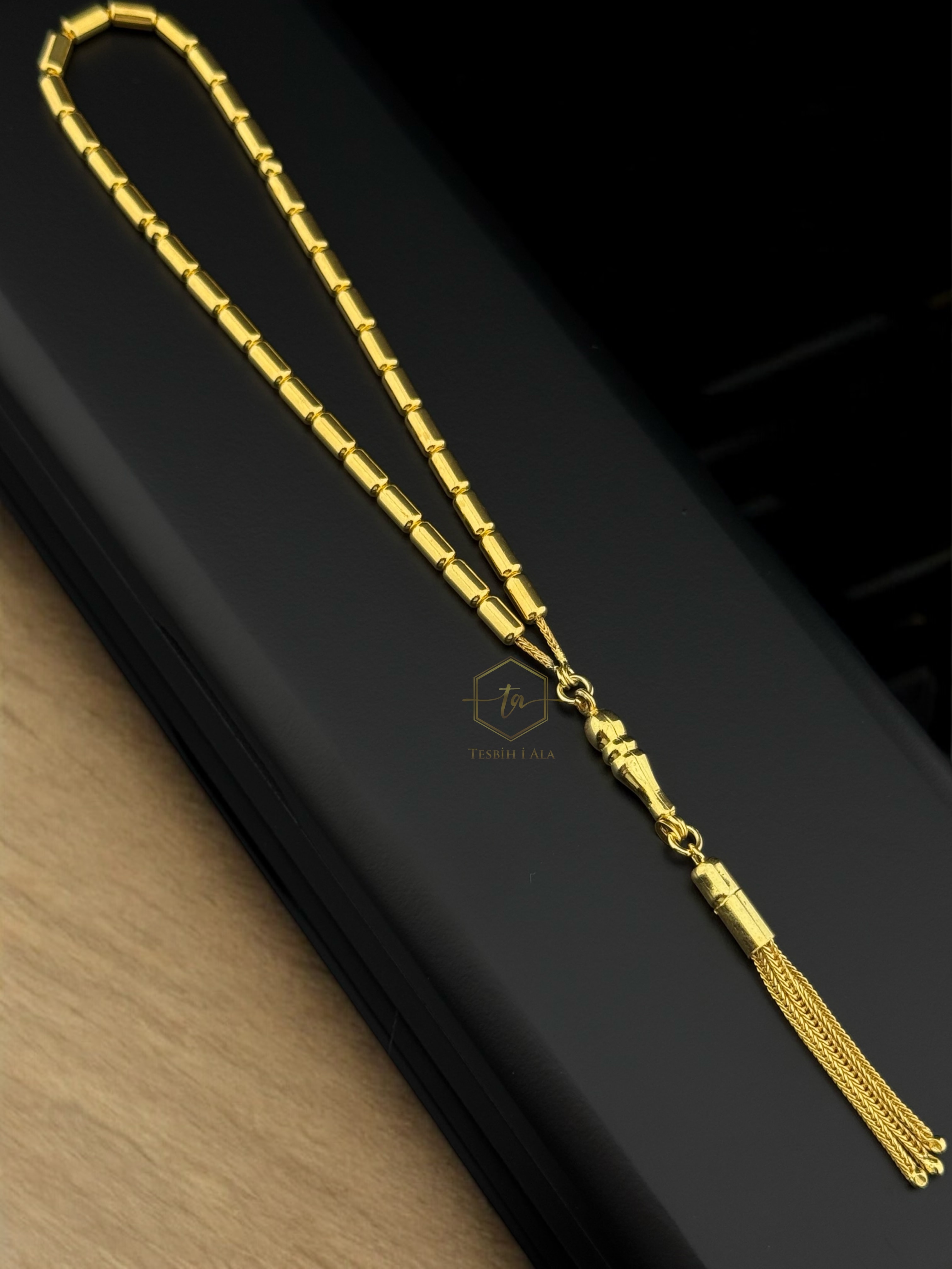 Altın Yaldızlı Gümüş Tesbih Kapsül Kesim 