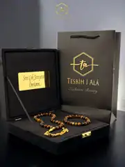 Kaplangözü Taşı Tesbih ve Bileklik Özel Set 925 ayar Gümüş Püskül