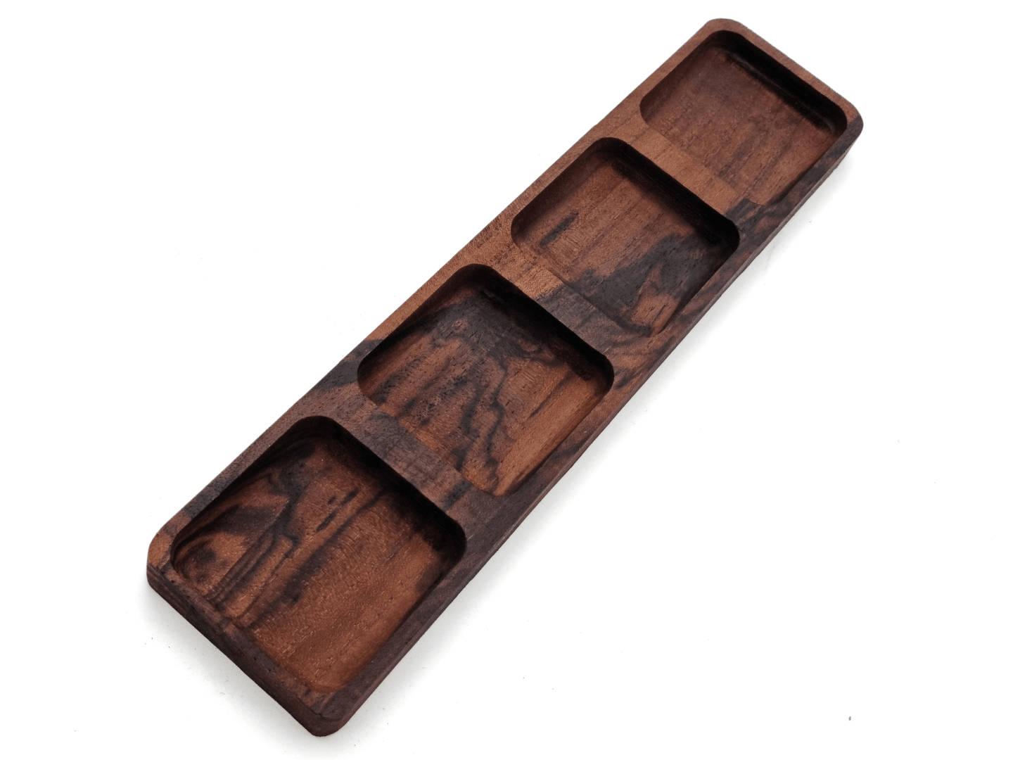 Walnut Divided Serving Plate - Snack Plate - Saucer Plate