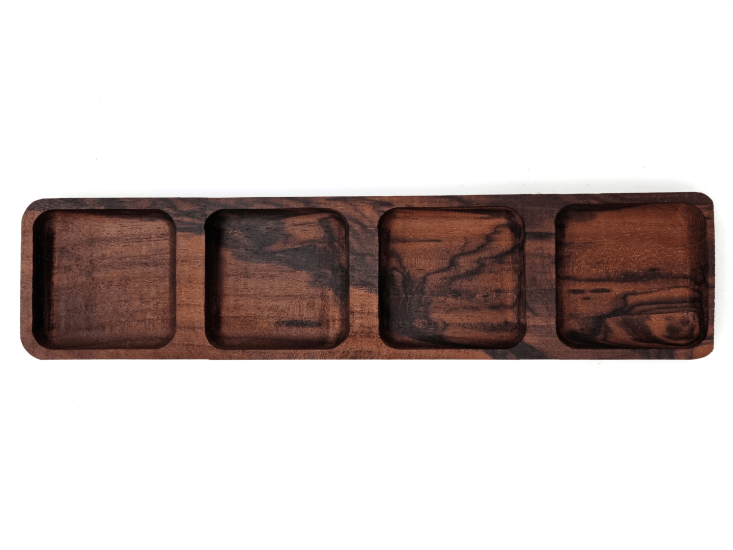 Walnut Divided Serving Plate - Snack Plate - Saucer Plate