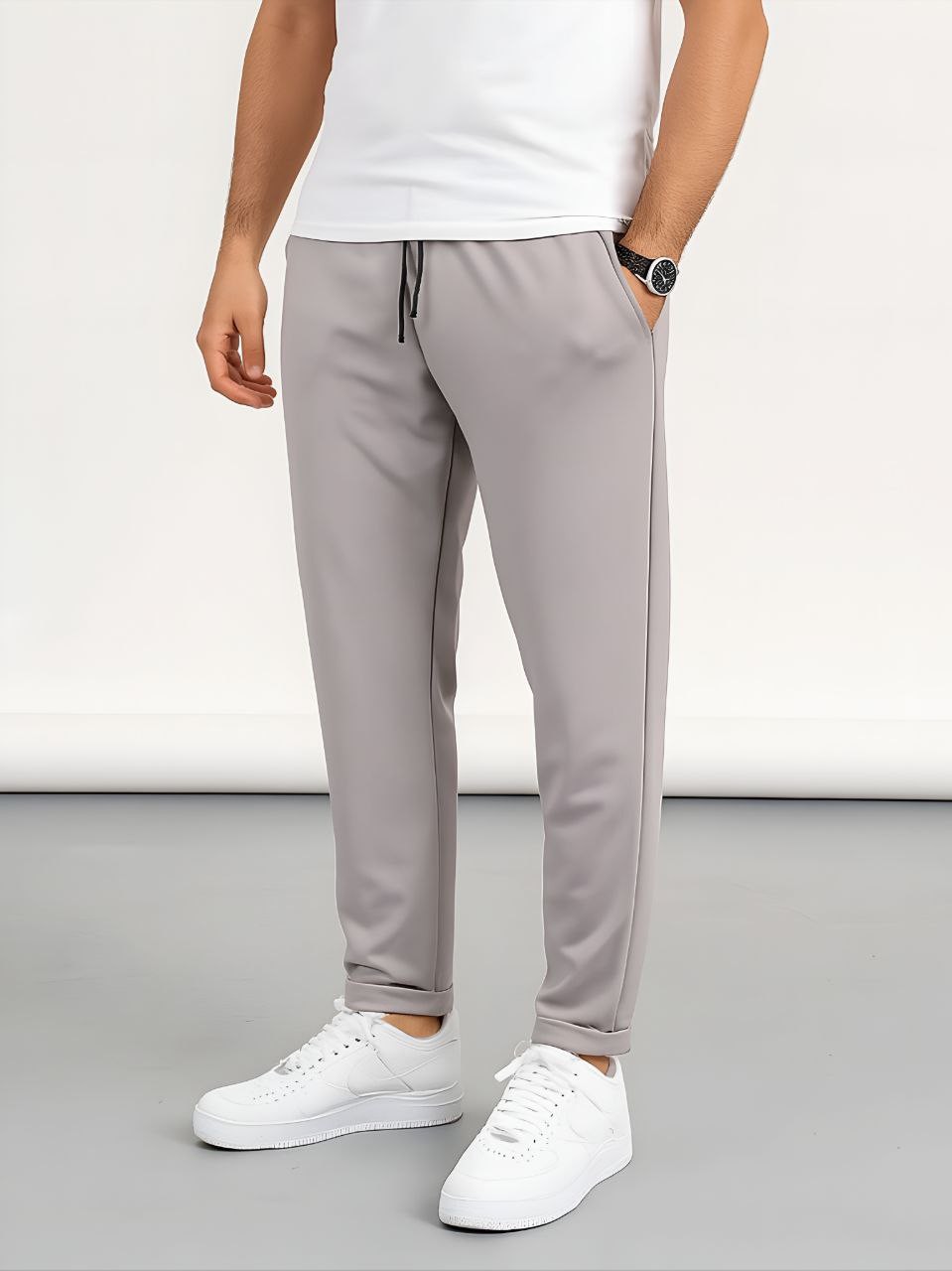 KREP KUMAŞ JOGGER PANTOLON - DUMAN GRİ
