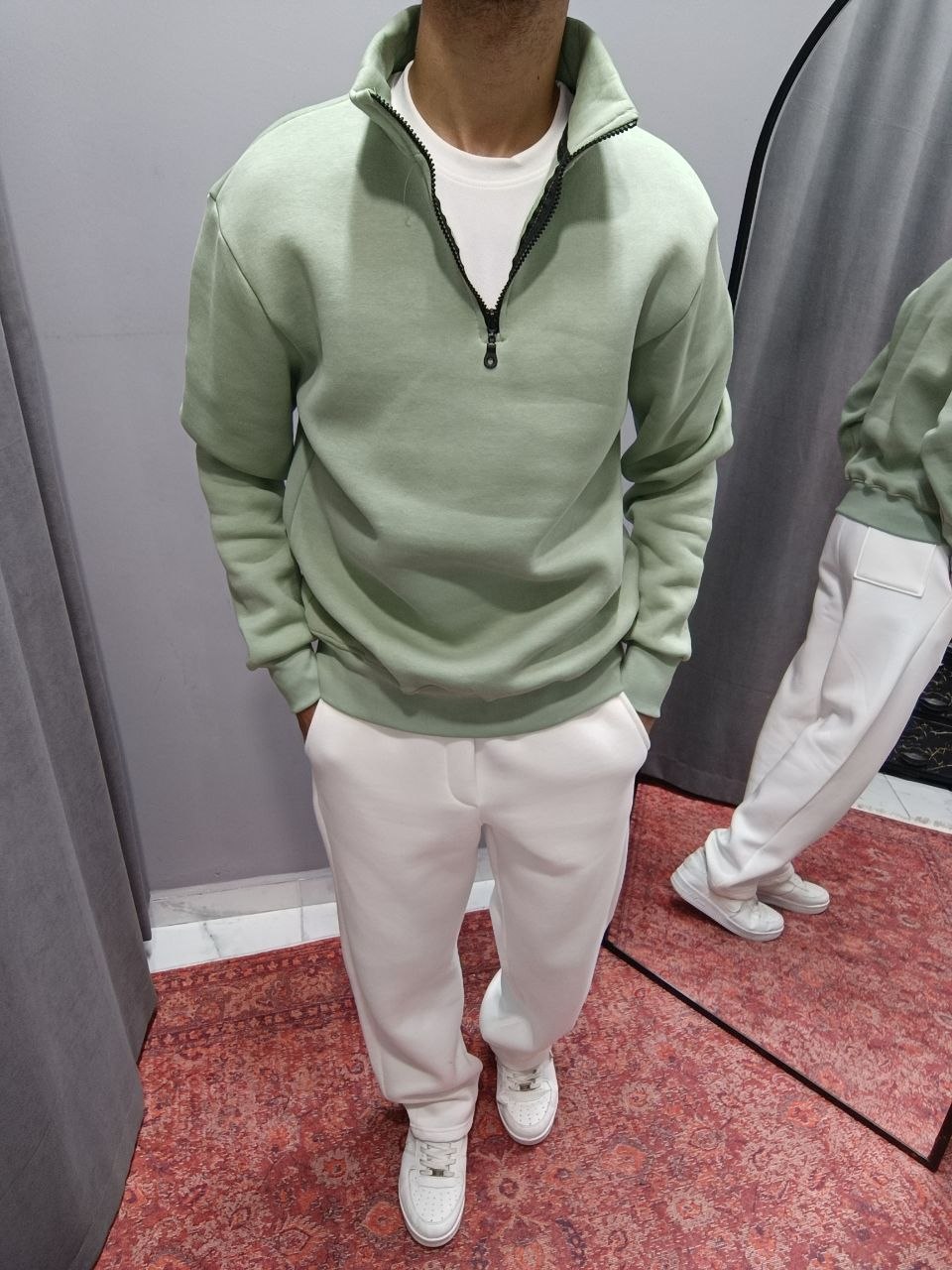 YARIM FERMUARLI SWEAT BAGGY EŞOFMAN KOMBİN