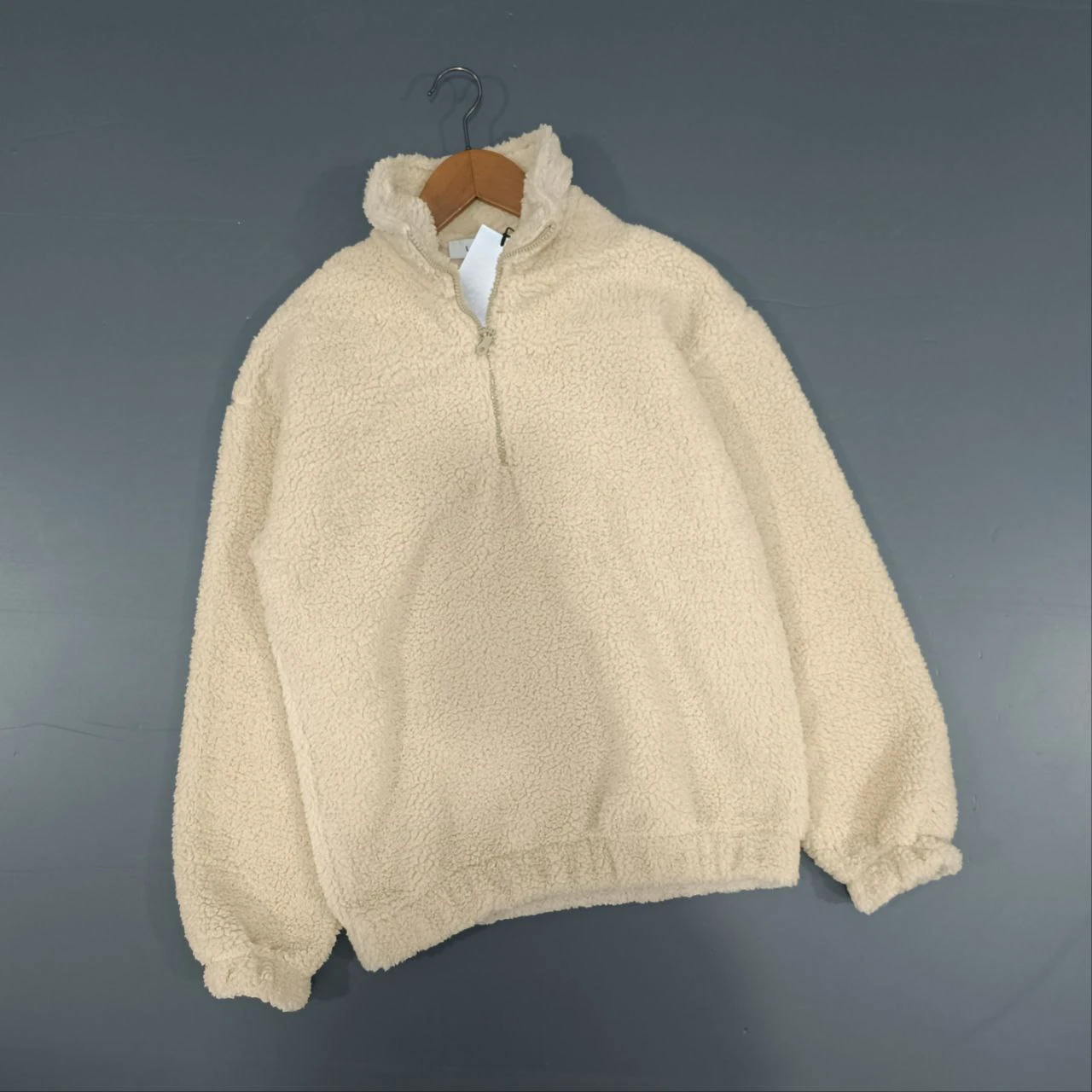 KUZU PELUŞ YARIM FERMUARLI SWEATSHİRT 