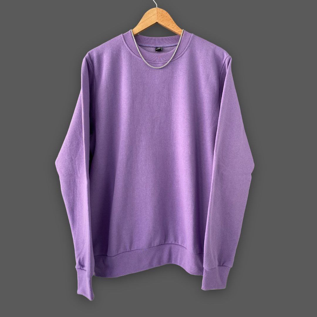 2 İplik Şardonlu Sweatshirt ( Slim Fit Kalıp ) - LİLA