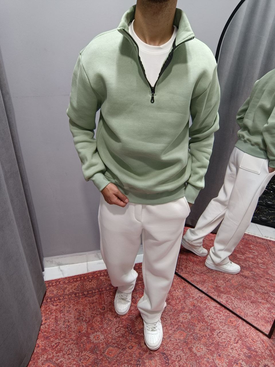 YARIM FERMUARLI SWEAT BAGGY EŞOFMAN KOMBİN