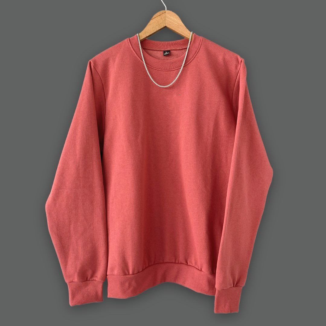 2 İplik Şardonlu Sweatshirt ( Slim Fit Kalıp ) - NAR ÇİÇEĞİ