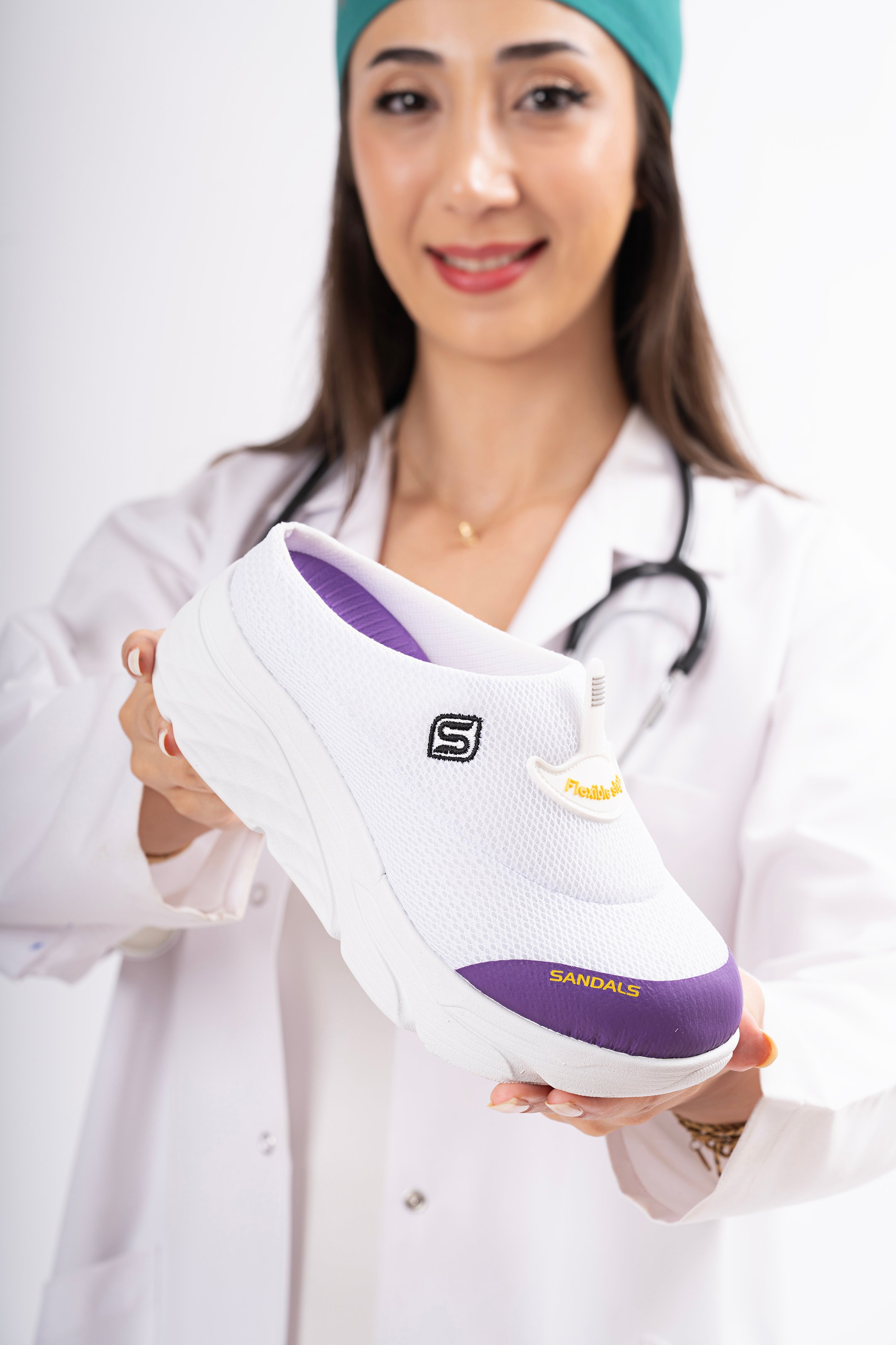 Sandal Spor Kadın Dolgu Taban Ortopedik File Sabo Doktor Hemşire Hastane Aşçı  Terlik  SS001-0278