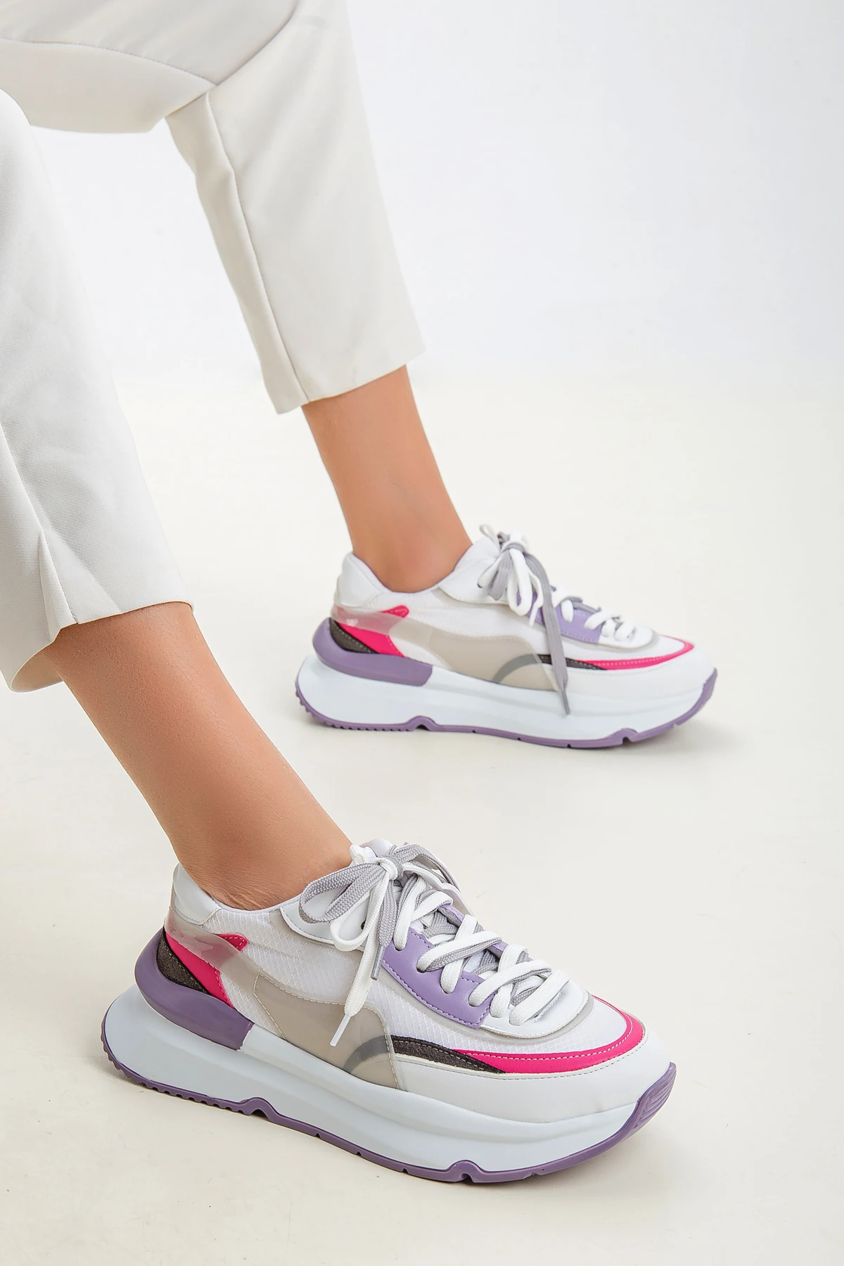 Sandal Spor Kadın Günlük Spor Ayakkabı SS001-0350 BEYAZ