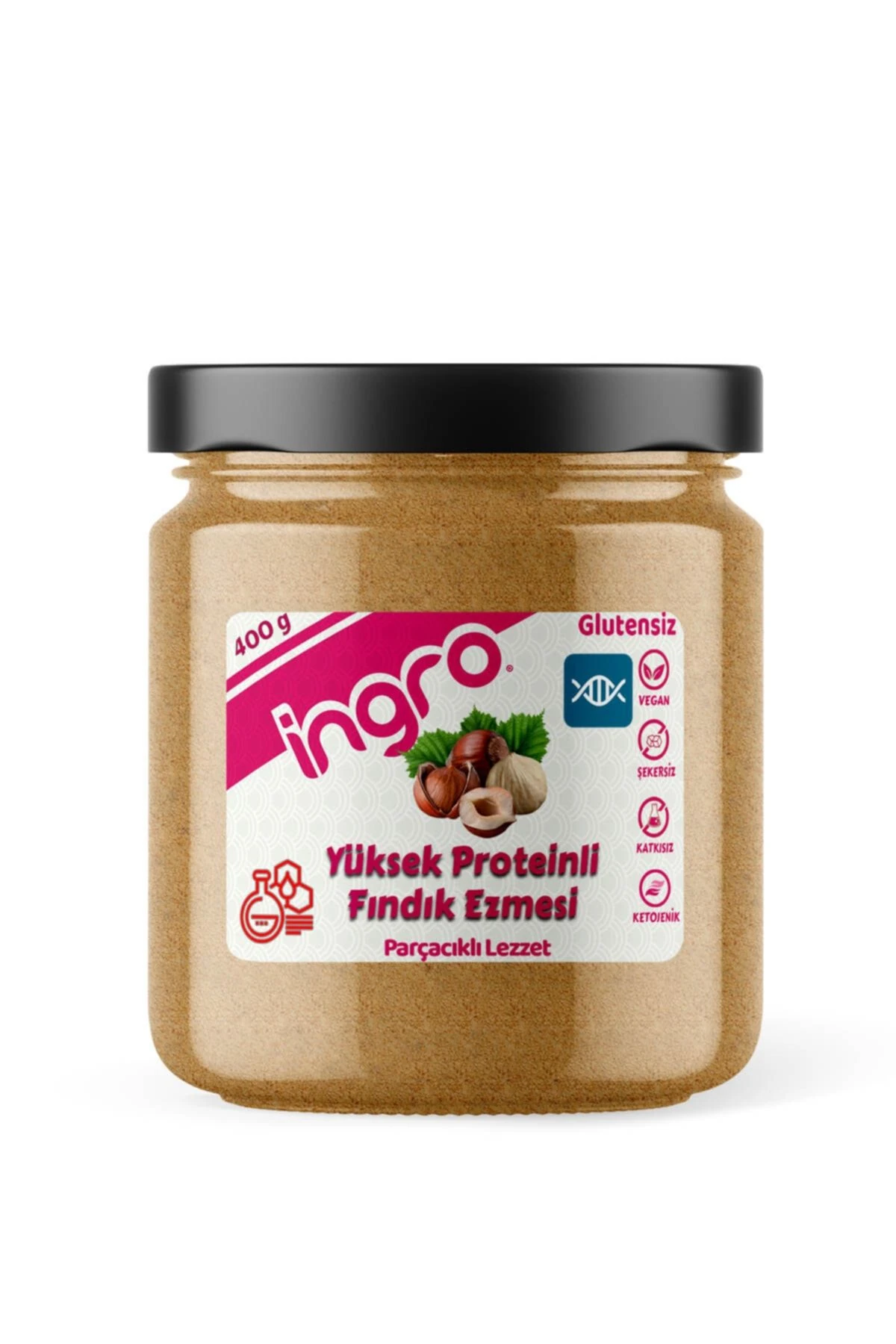 Glutensiz Yüksek Proteinli Fındık Ezmesi (parçacıklı Lezzet) 400 g