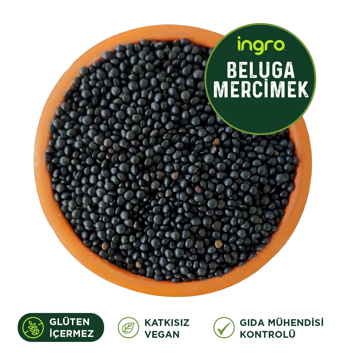 Glutensiz Beluga Siyah Mercimek 1000 gr