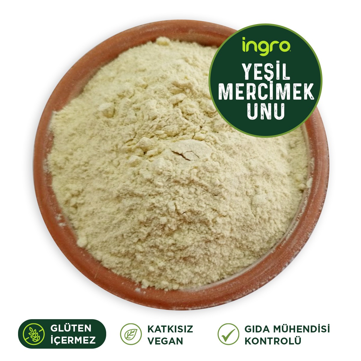 Ingro Glutensiz Yeşil Mercimek Unu 5000 G