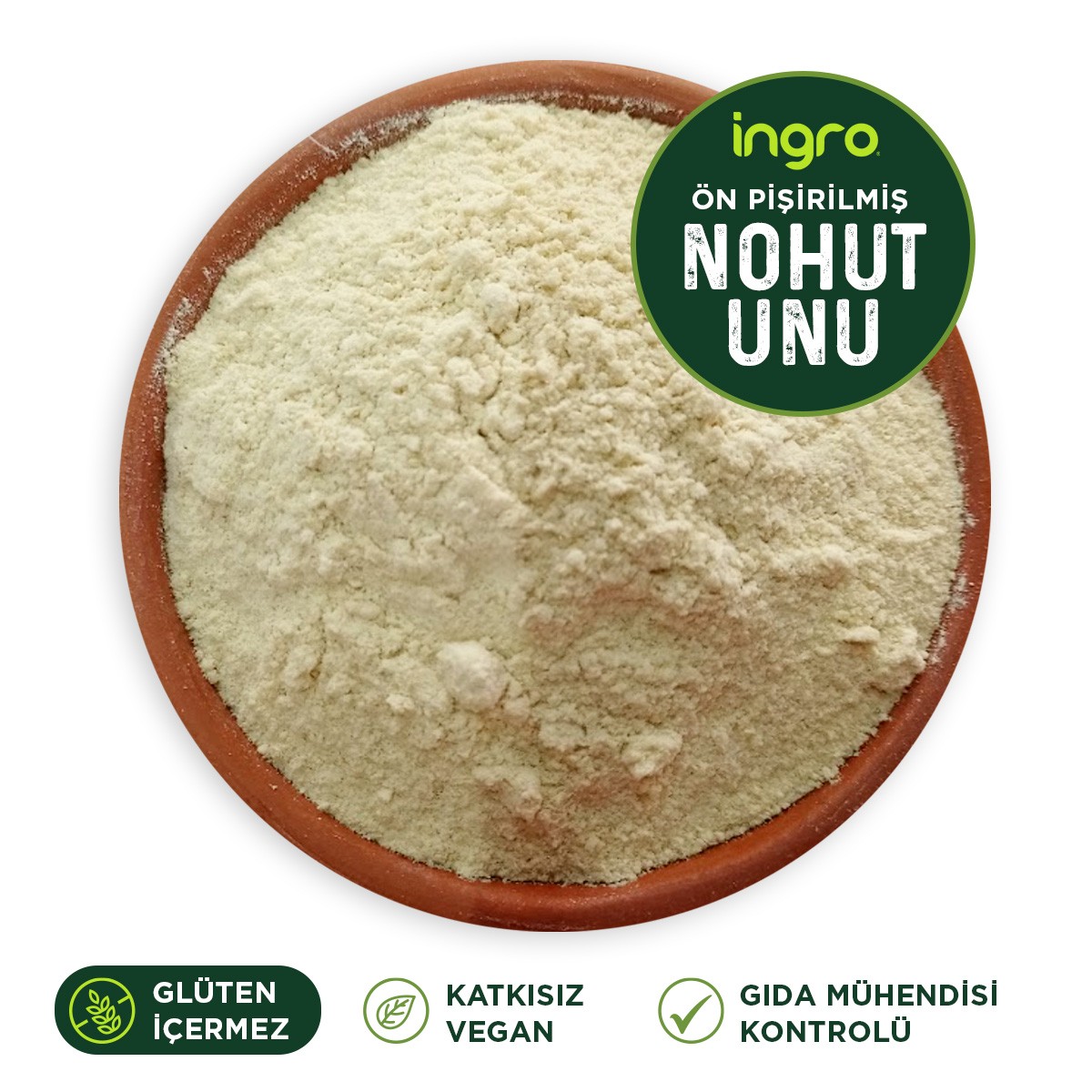 Glutensiz Ön Pişirilmiş Nohut Unu 10000 G