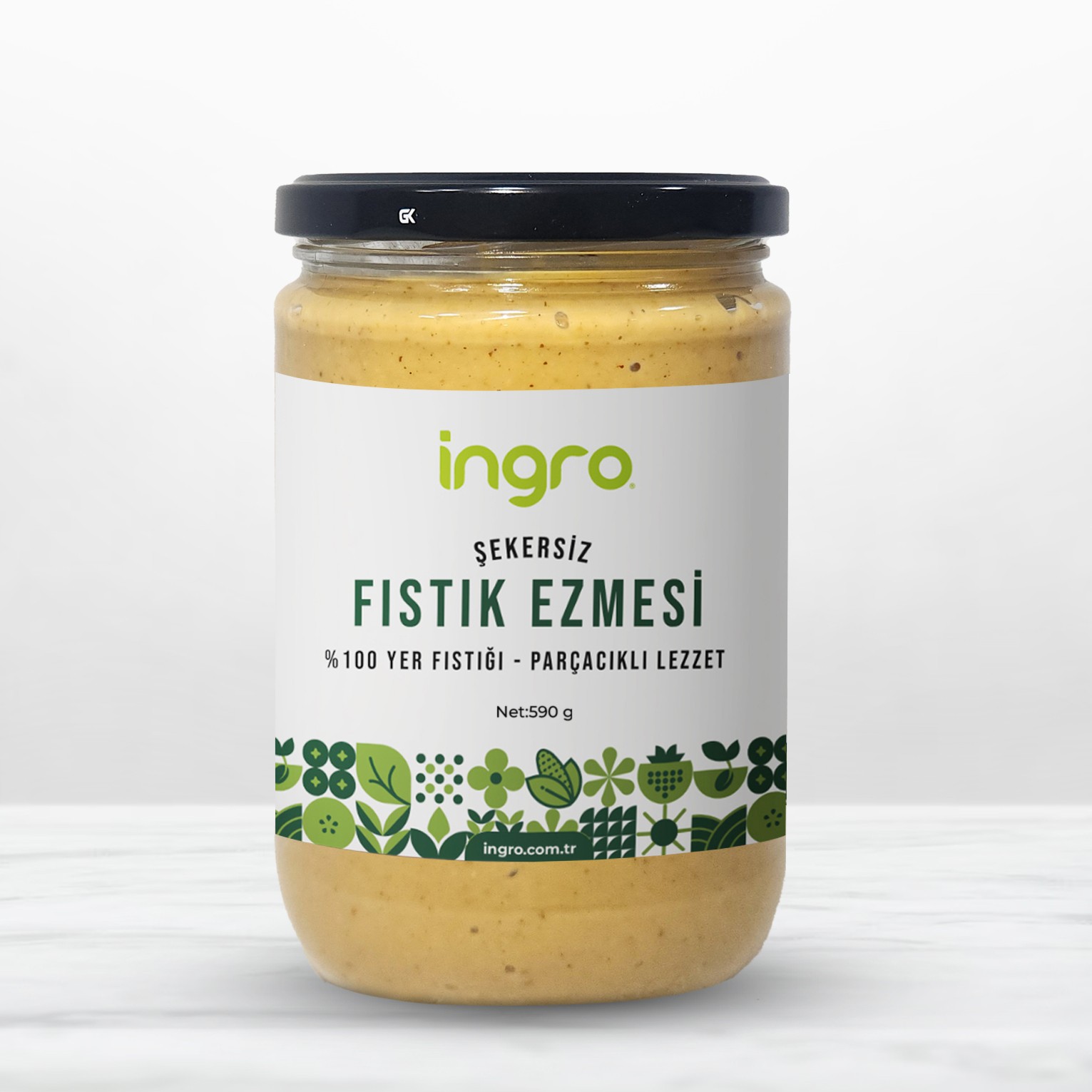 Ingro Glutensiz Fıstık Ezmesi (PARÇACIKLI LEZZET) 590 G