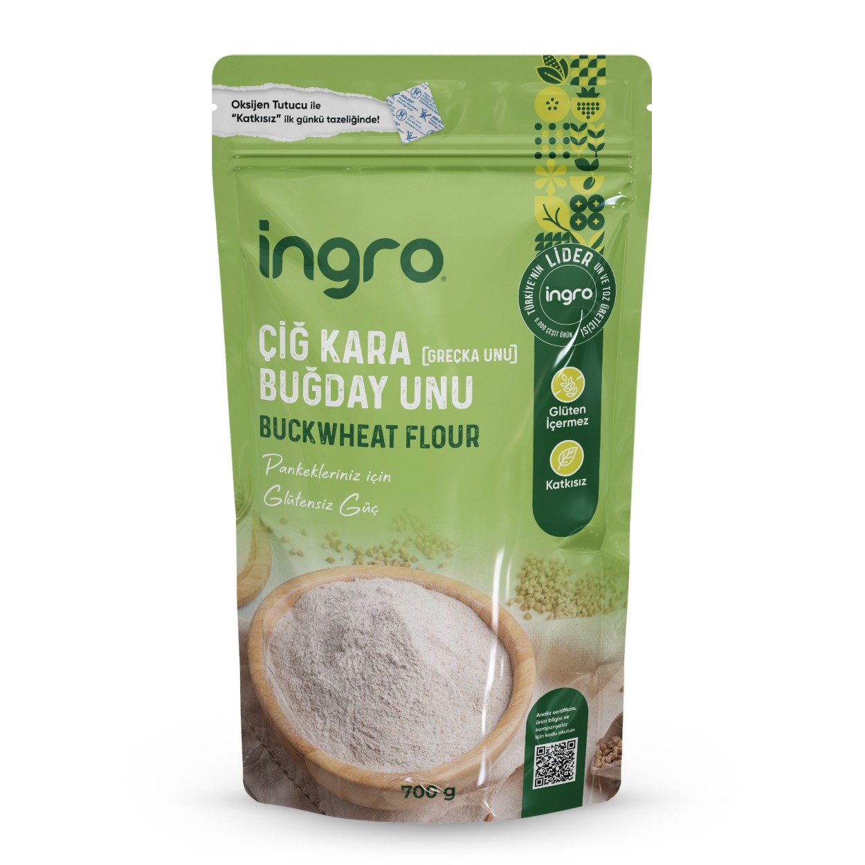 Ingro Glutensiz Çiğ Karabuğday Unu 1000g (GREÇKA UNU)