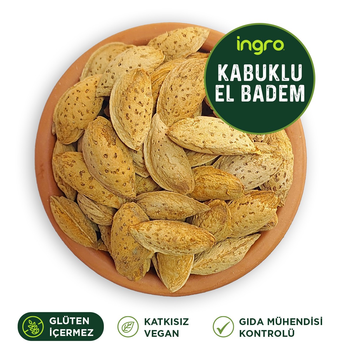 Glutensiz Kabuklu El Badem ( Çıtır Badem ) 500 G