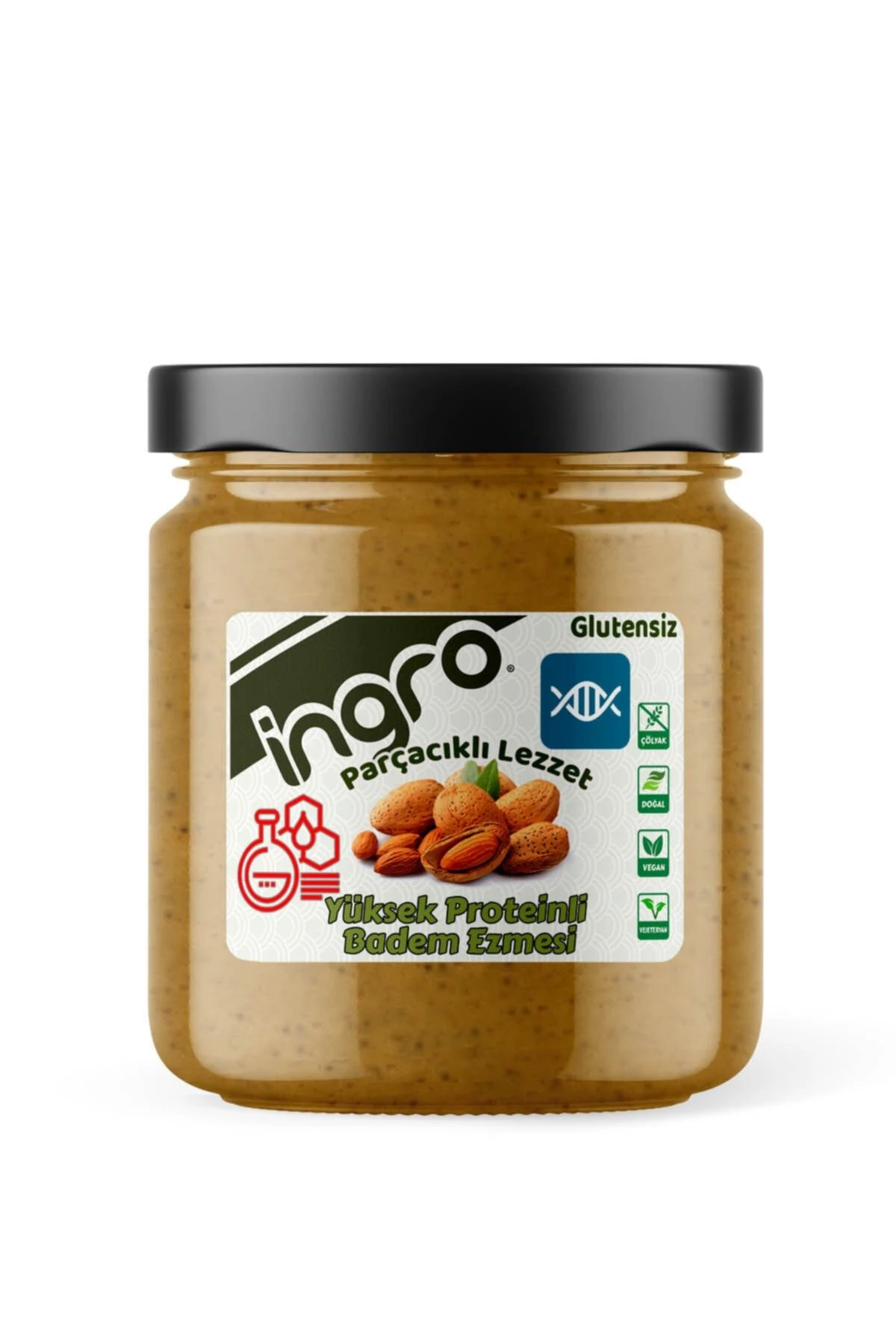 Glutensiz Yüksek Proteinli Badem Ezmesi (parçacıklı Lezzet) 400 g