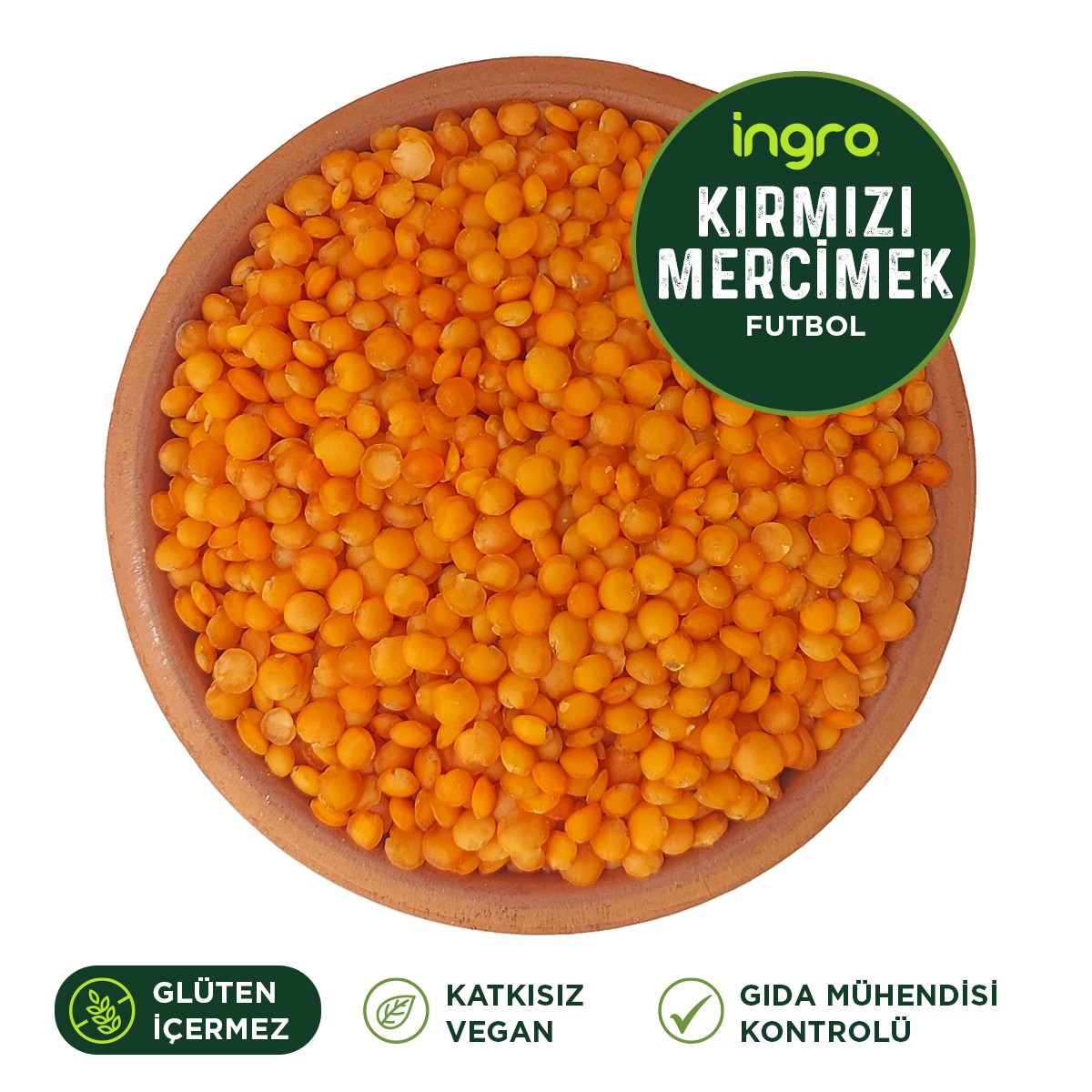 Ingro Glutensiz Kırmızı Mercimek (FUTBOL) 1000 G