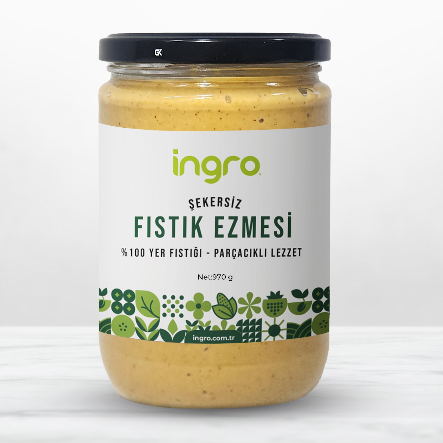 Ingro Glutensiz Fıstık Ezmesi (PARÇACIKLI LEZZET) 970 G