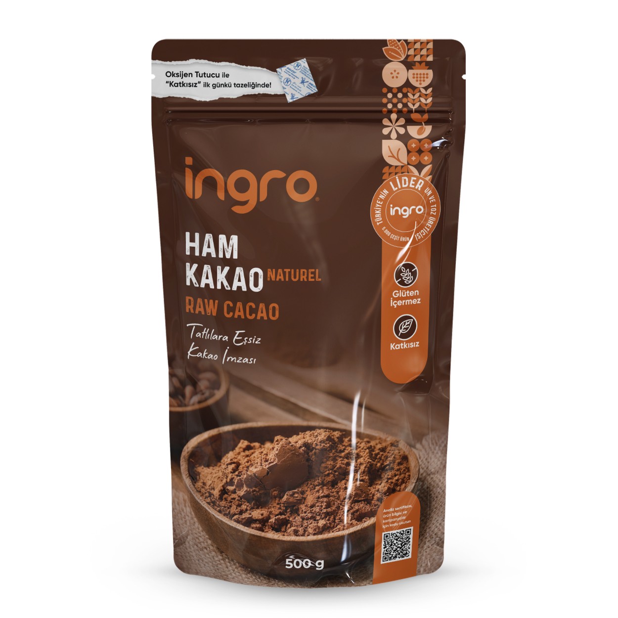 Ingro Glutensiz Ham Kakao (NATUREL) 500 G