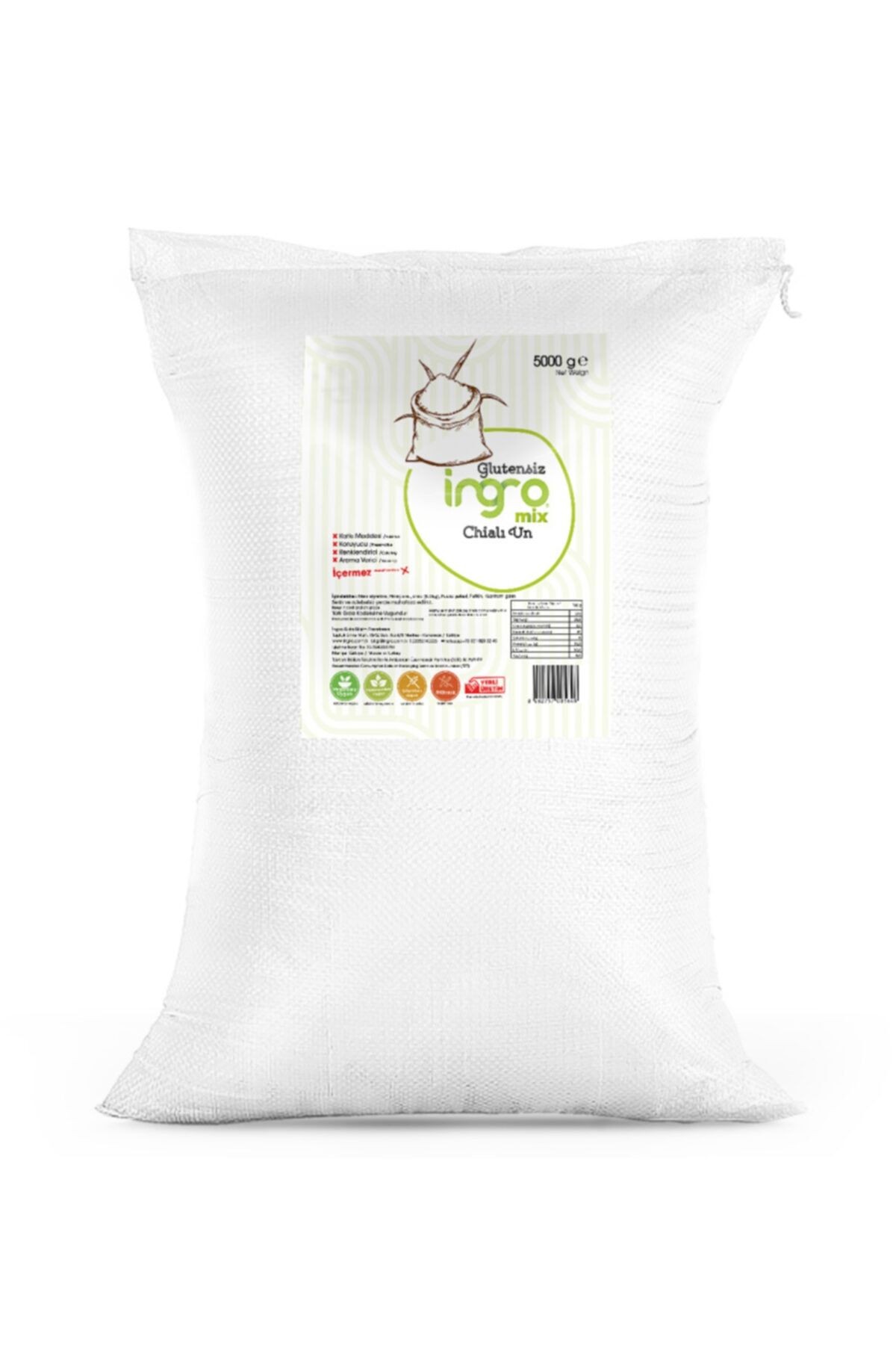 Mix Glutensiz Chia'lı Un 5000 G