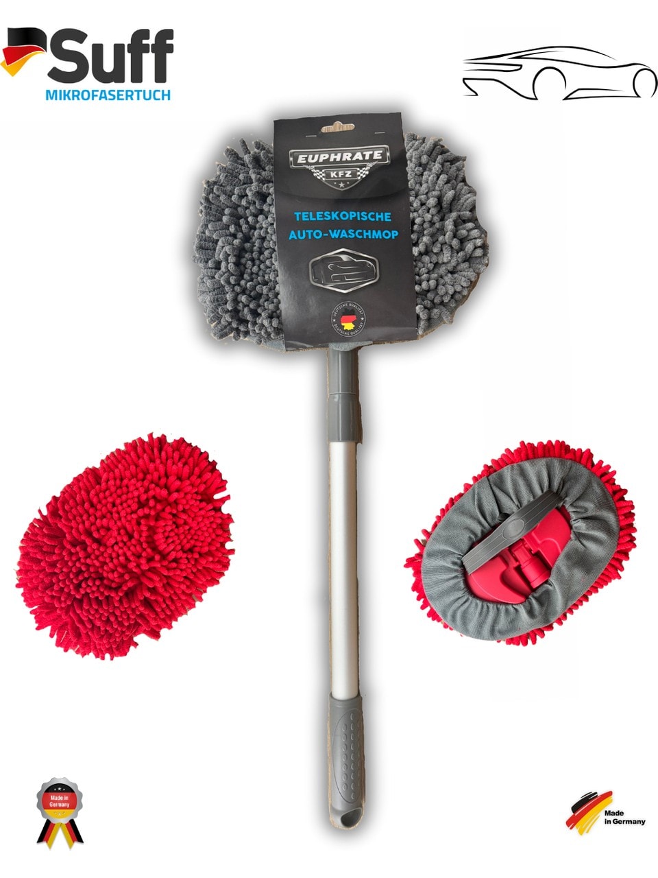 Euphrate Kfz Teleskopik Araba Yıkama Temizleme Mopu Mop