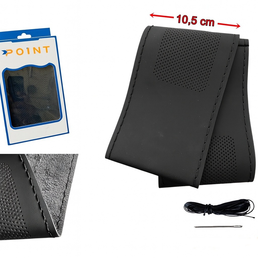 Lüx Desenli Deri Dikme Direksiyon Kılıfı 38-40cm Gri OND365