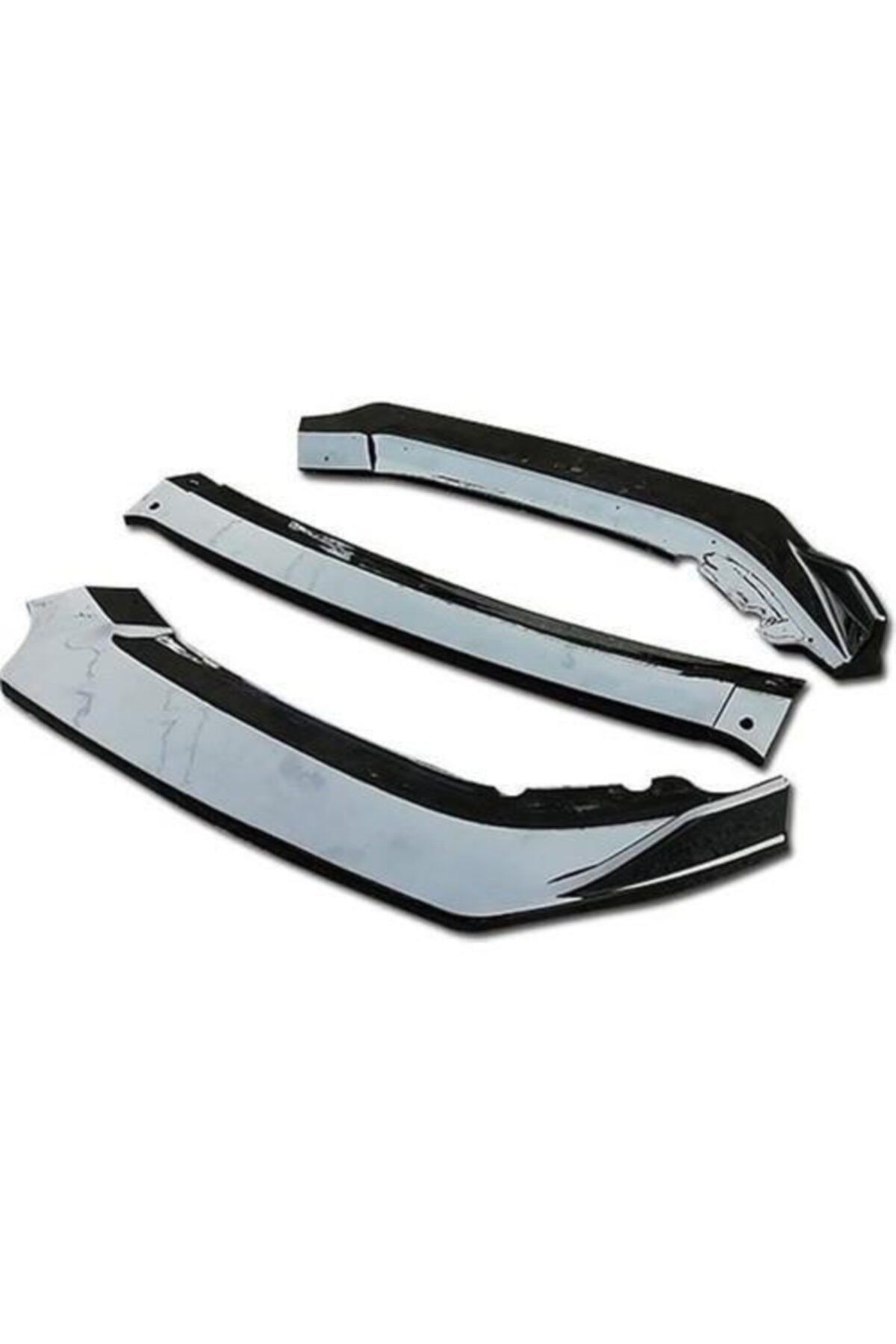 Seat Leon 2012-2020 Mk3 Uyumlu M Ön Tampon Lip 3 Parça Piano Black Siyah