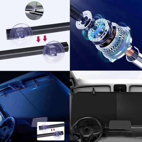 Otomatik Katlanır Araba Otobüs Kamyon Güneşliği UV Korumalı Isı Yalıtımlı Ön Cam Güneşlik 2'li 70x120cm