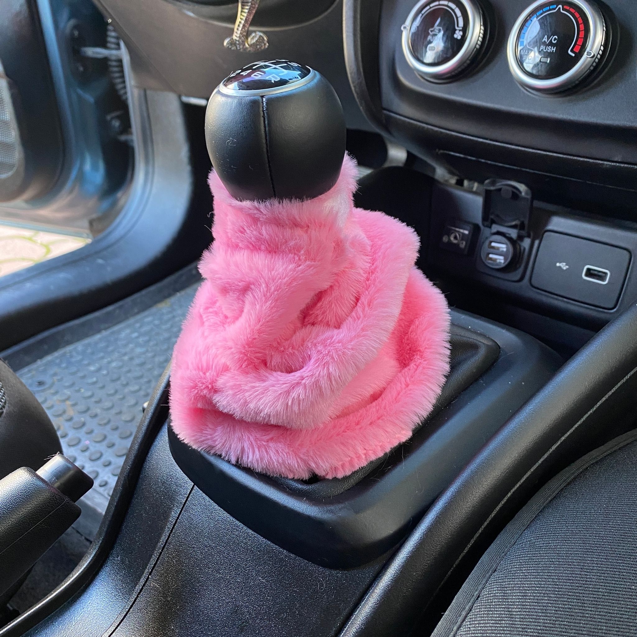 Yumuşak Peluş Vites Körüğü Vites Süsü Şeker Pembe