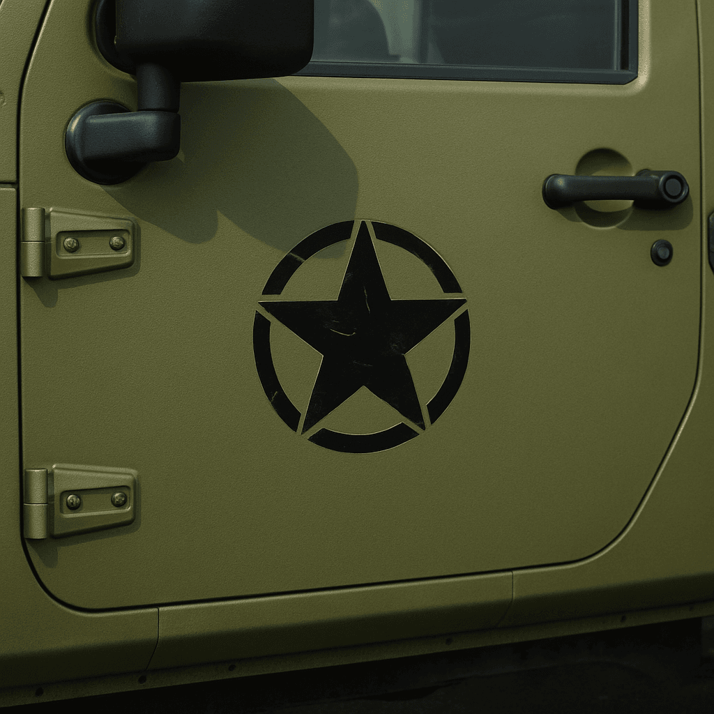Army Star Askeri Yıldız Oto Sticker Siyah 27x27cm