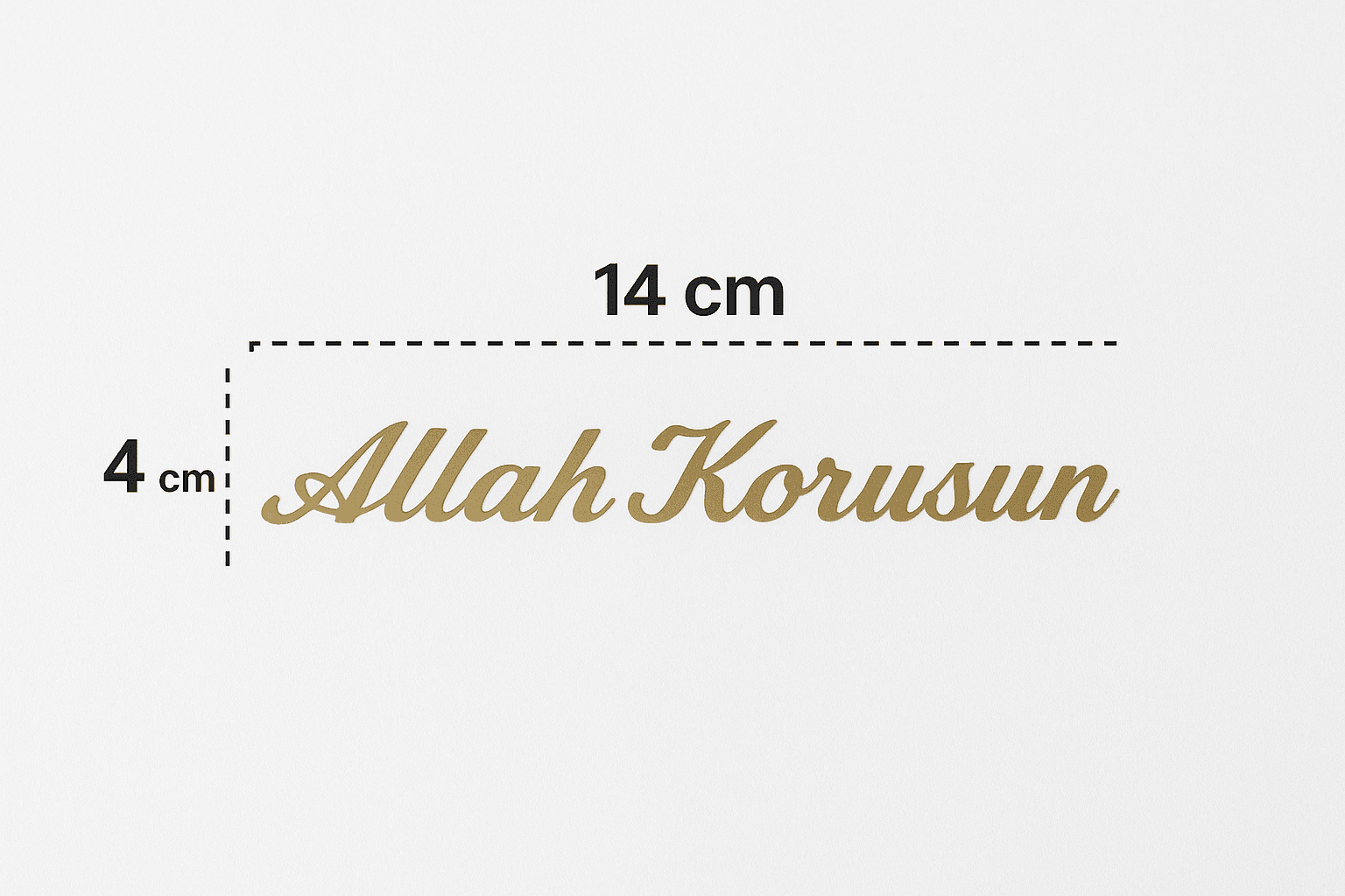 Allah Korusun Yazılı Oto Sticker Gold 14x3cm